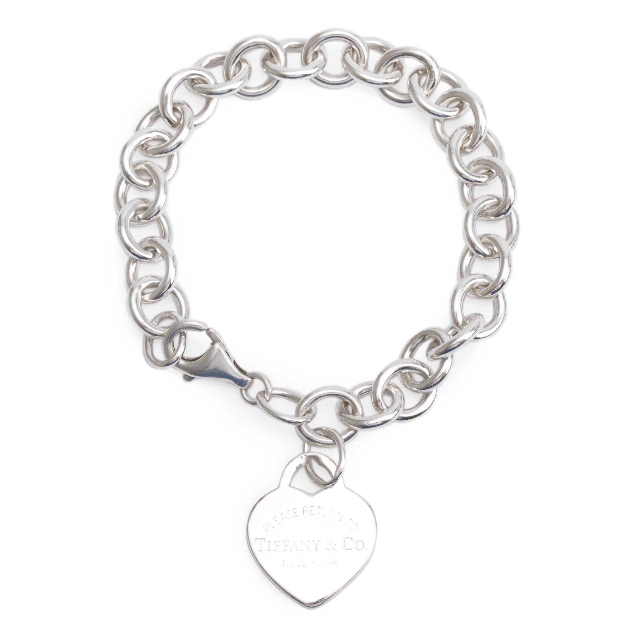 Tiffany & Co. Sterling Silver Return to Tiffany Heart Tag Charm Bracelet