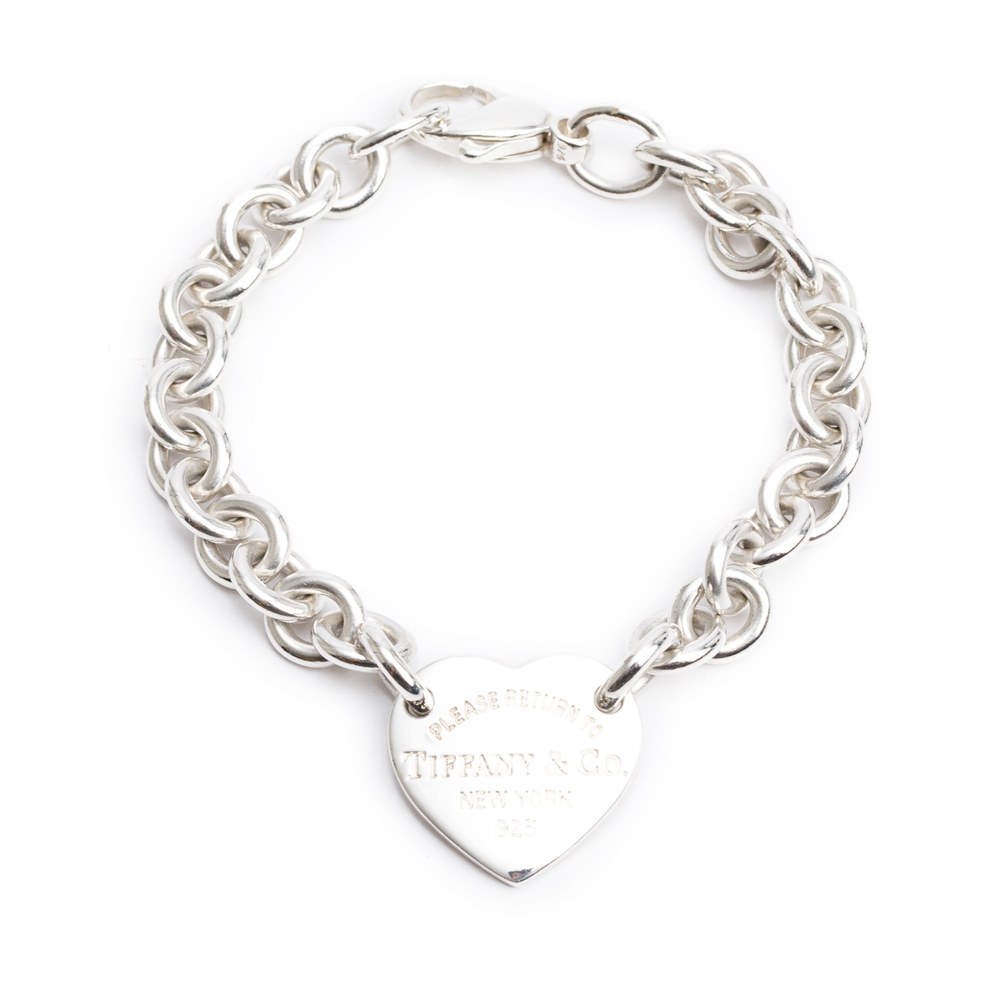Tiffany & Co. Sterling Silver Return to Tiffany Heart Tag Charm Bracelet