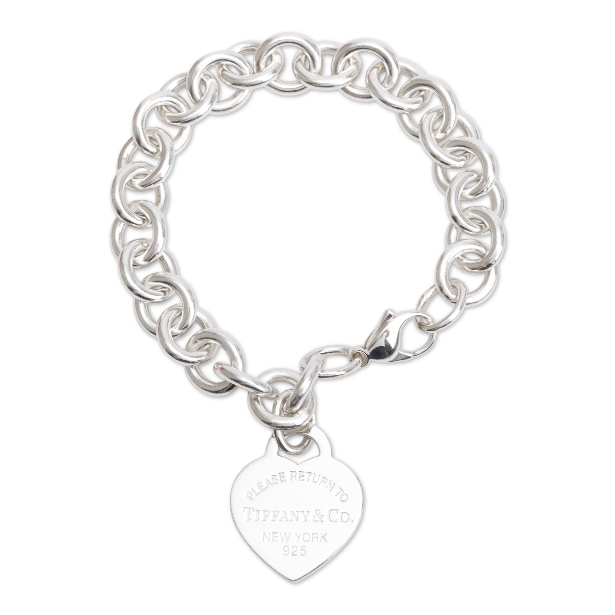 Tiffany & Co. Sterling Silver Return to Tiffany Heart Tag Charm Bracelet