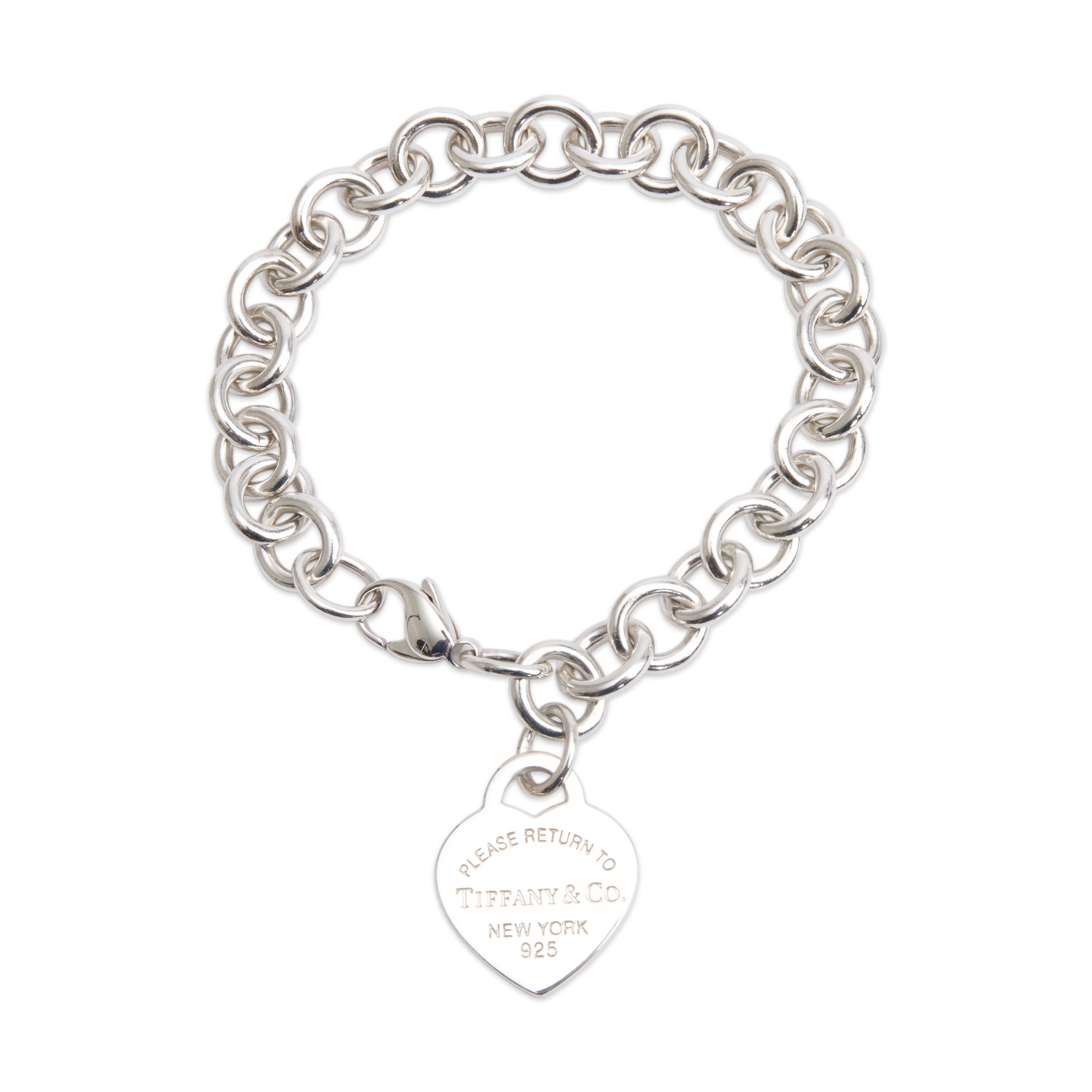 Tiffany & Co. Sterling Silver Return to Tiffany Heart Tag Charm Bracelet