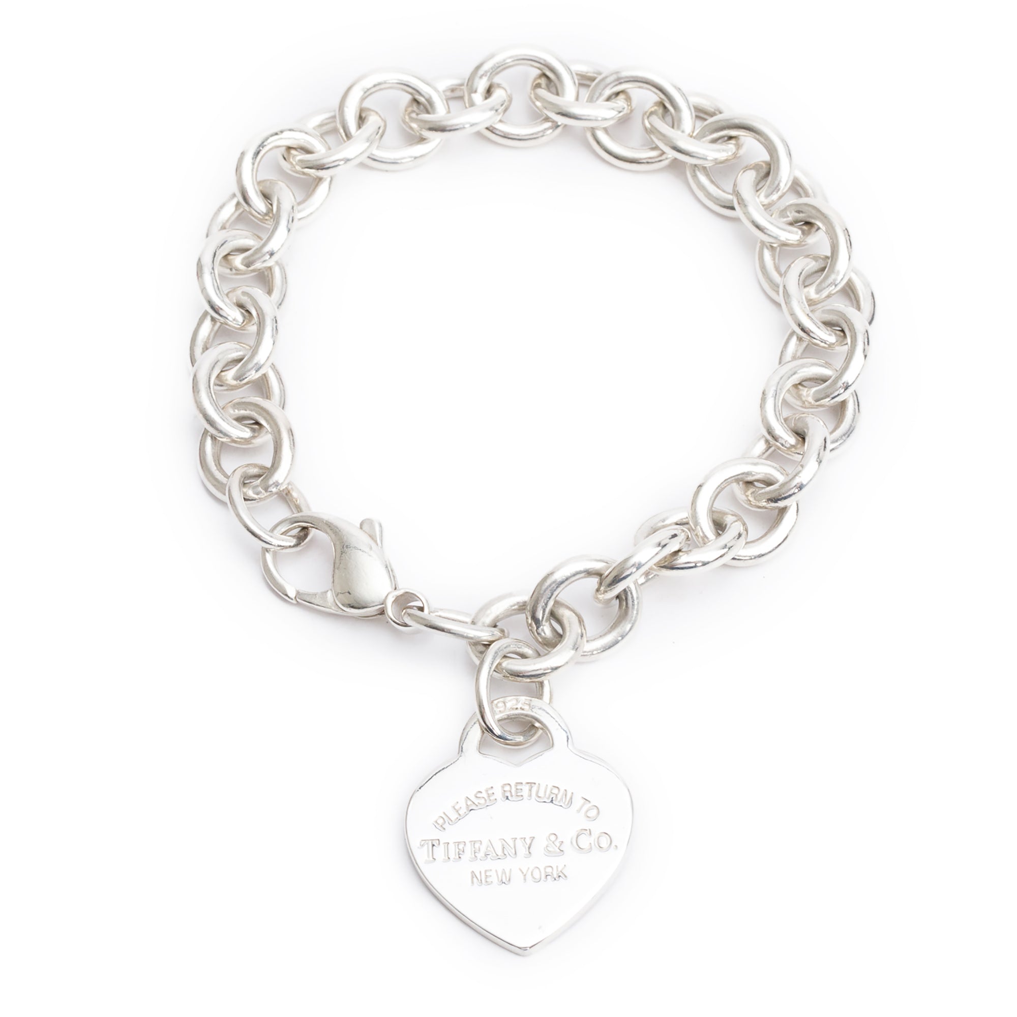 Tiffany & Co. Sterling Silver Return to Tiffany Heart Tag Charm Bracelet