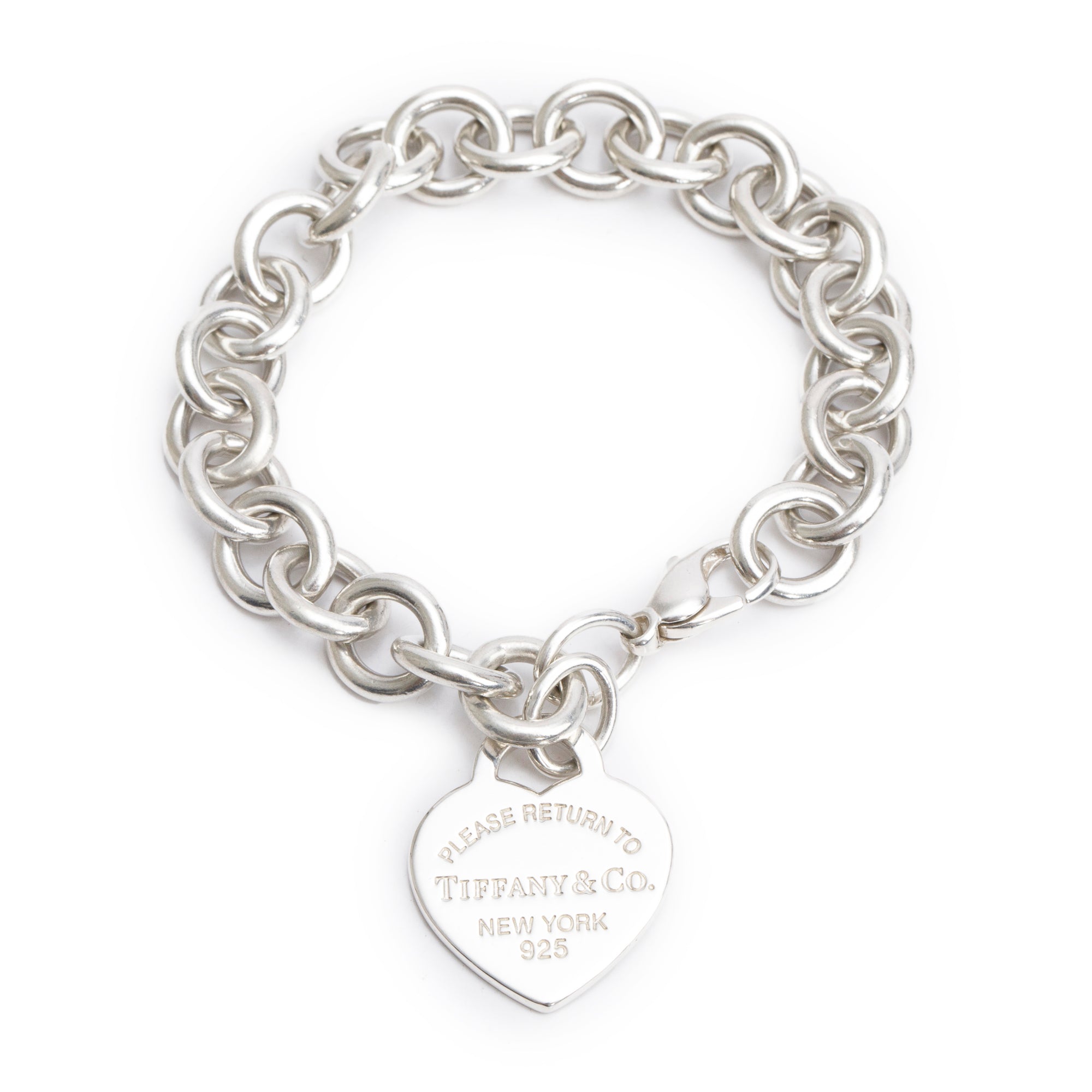 Tiffany & Co. Sterling Silver Return to Tiffany Heart Tag Charm Bracelet