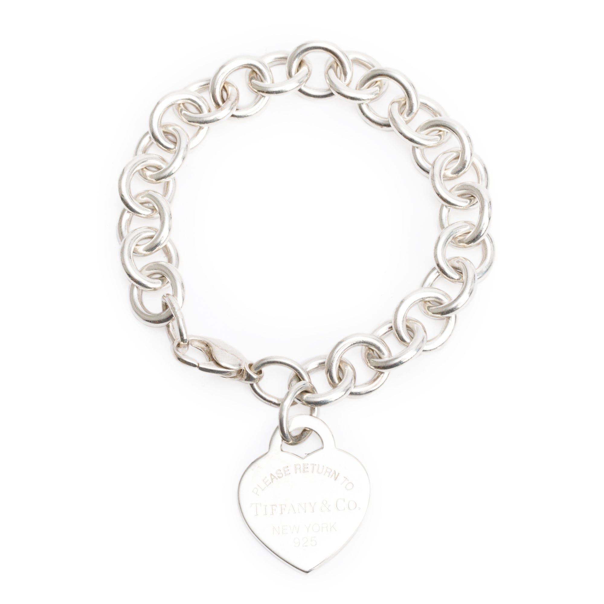 Tiffany & Co. Sterling Silver Return to Tiffany Heart Tag Charm Bracelet
