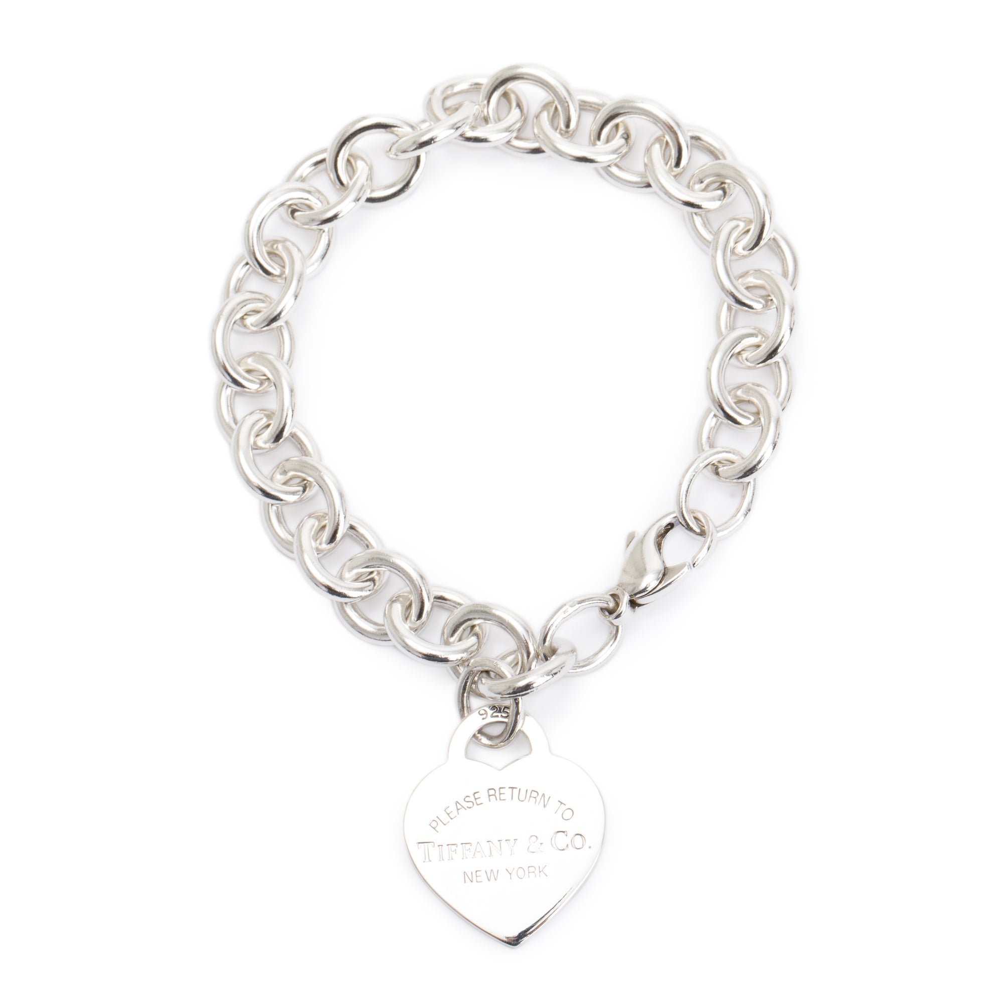Tiffany & Co. Sterling Silver Return to Tiffany Heart Tag Charm Bracelet