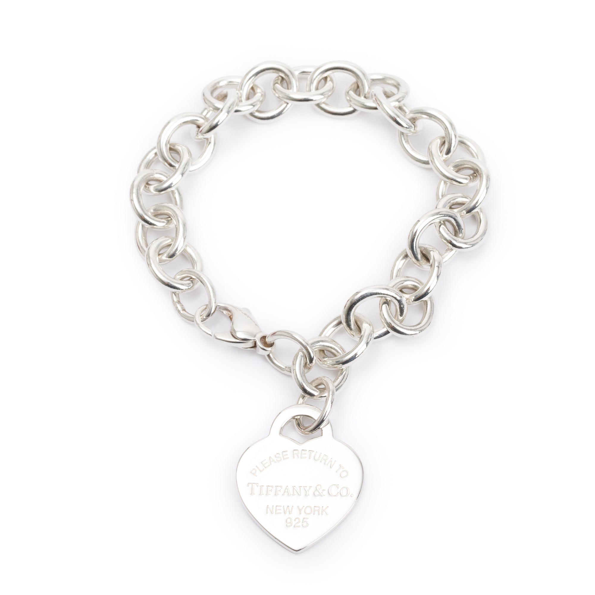 Tiffany & Co. Sterling Silver Return to Tiffany Heart Tag Charm Bracelet