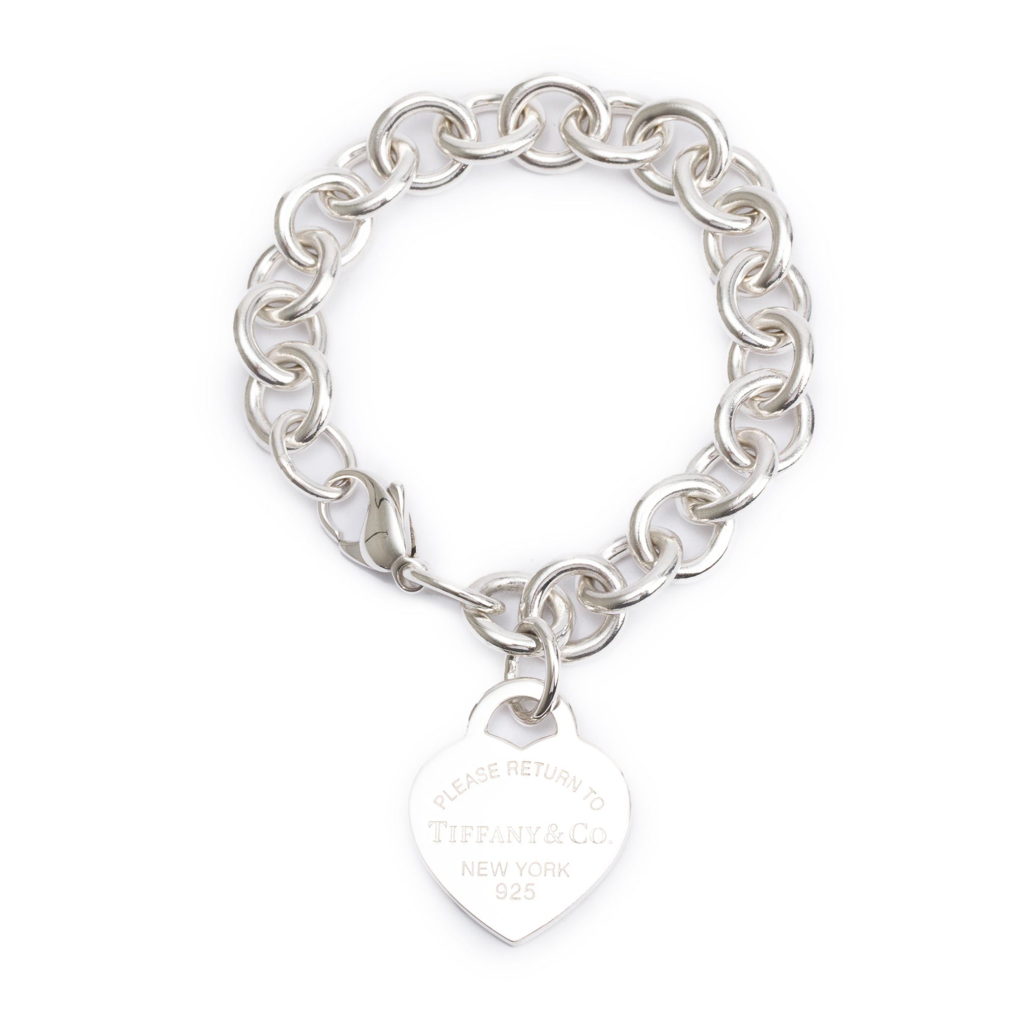 Tiffany & Co. Sterling Silver Return to Tiffany Heart Tag Charm Bracelet