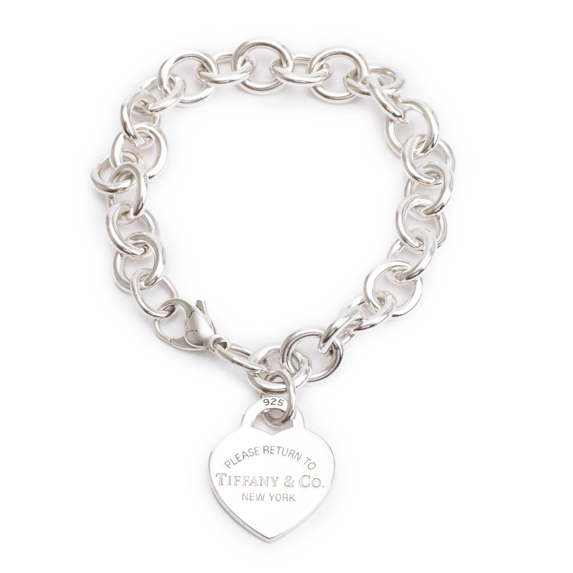 Tiffany & Co. Sterling Silver Return to Tiffany Heart Tag Charm Bracelet