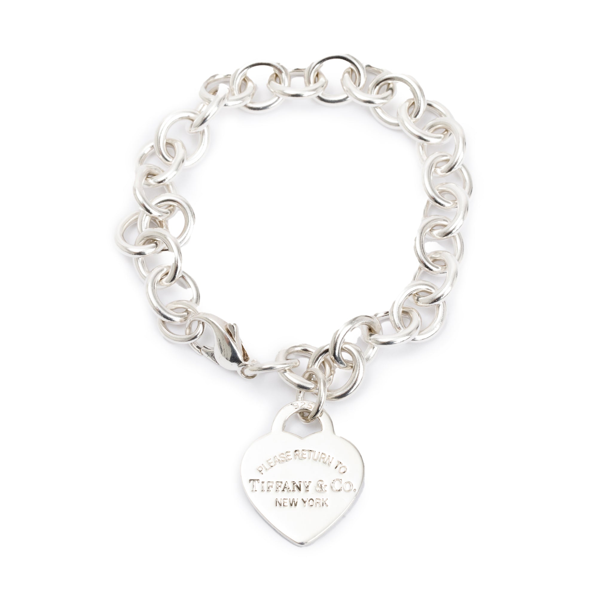 Tiffany & Co. Sterling Silver Return to Tiffany Heart Tag Charm Bracelet
