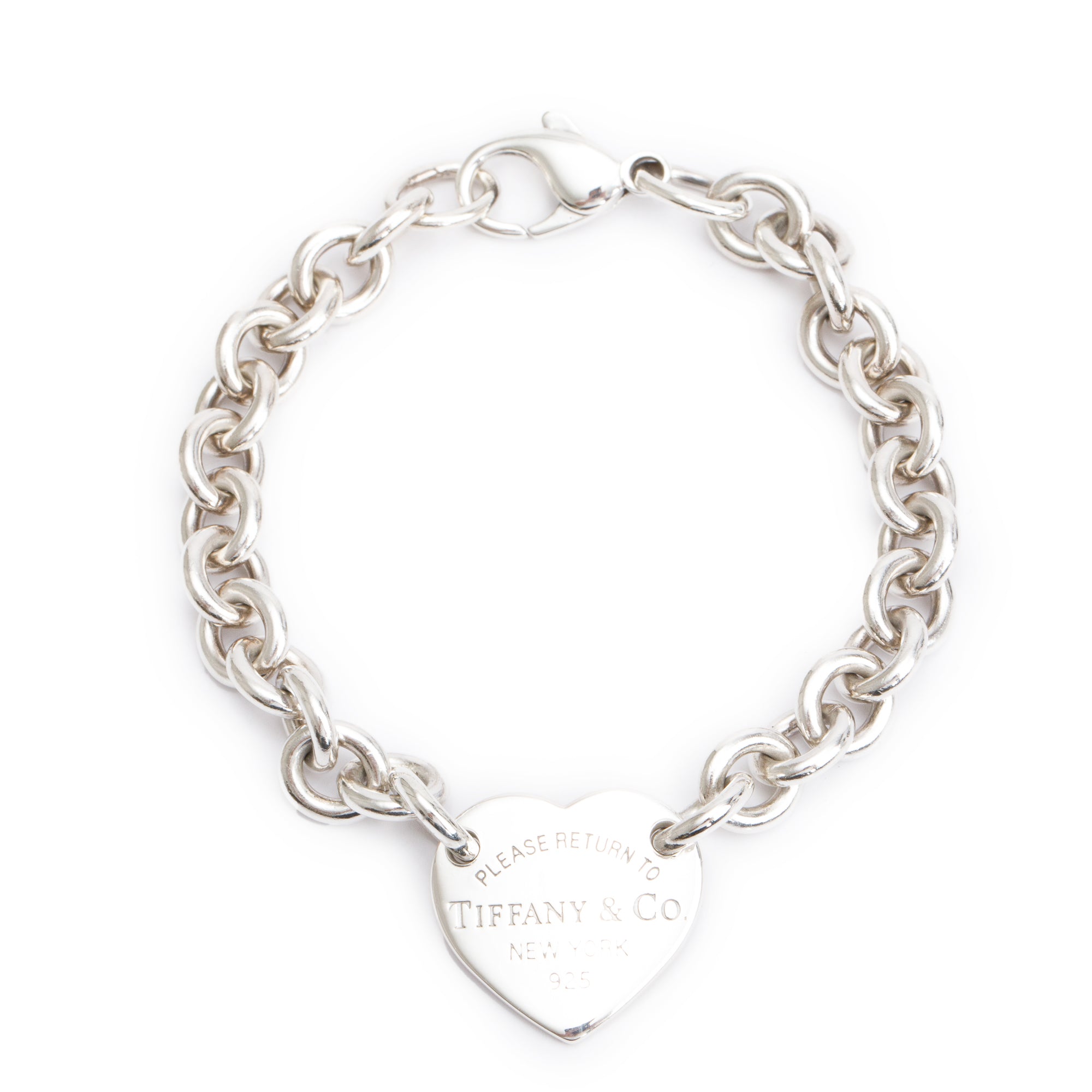 Tiffany & Co. Sterling Silver Return to Tiffany Heart Tag Charm Bracelet