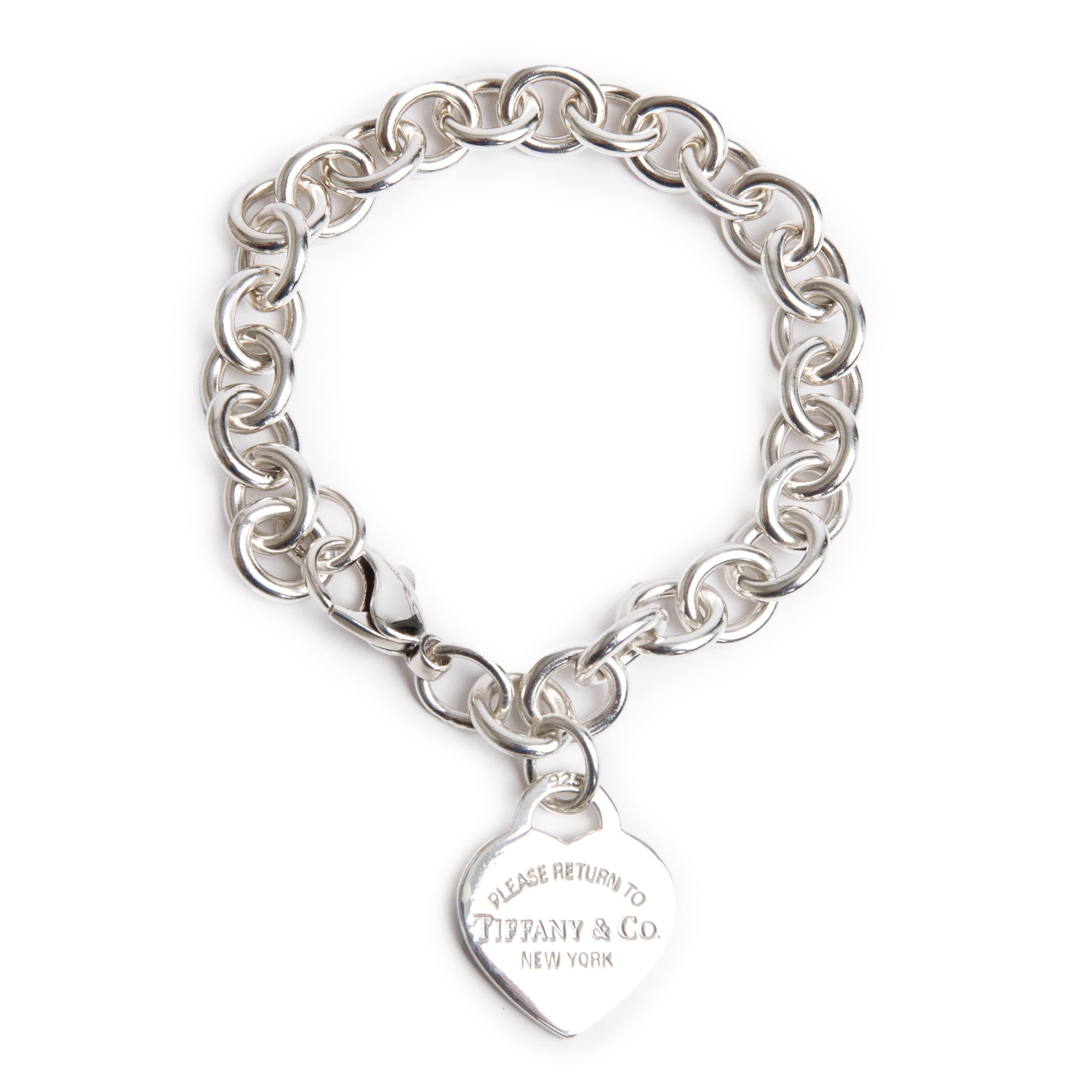 Tiffany & Co. Sterling Silver Return to Tiffany Heart Tag Charm Bracelet