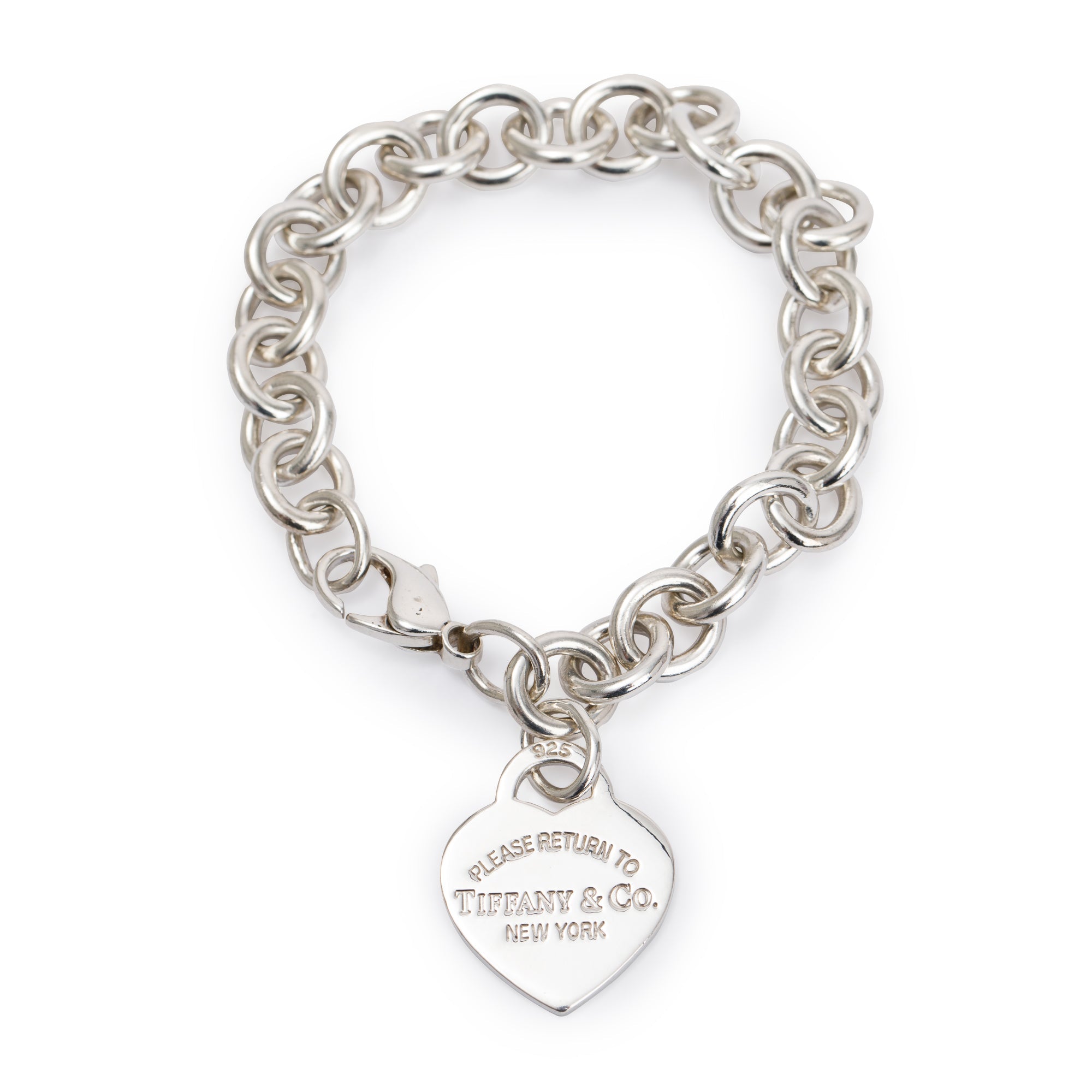 Tiffany & Co. Sterling Silver Return to Tiffany Heart Tag Charm Bracelet