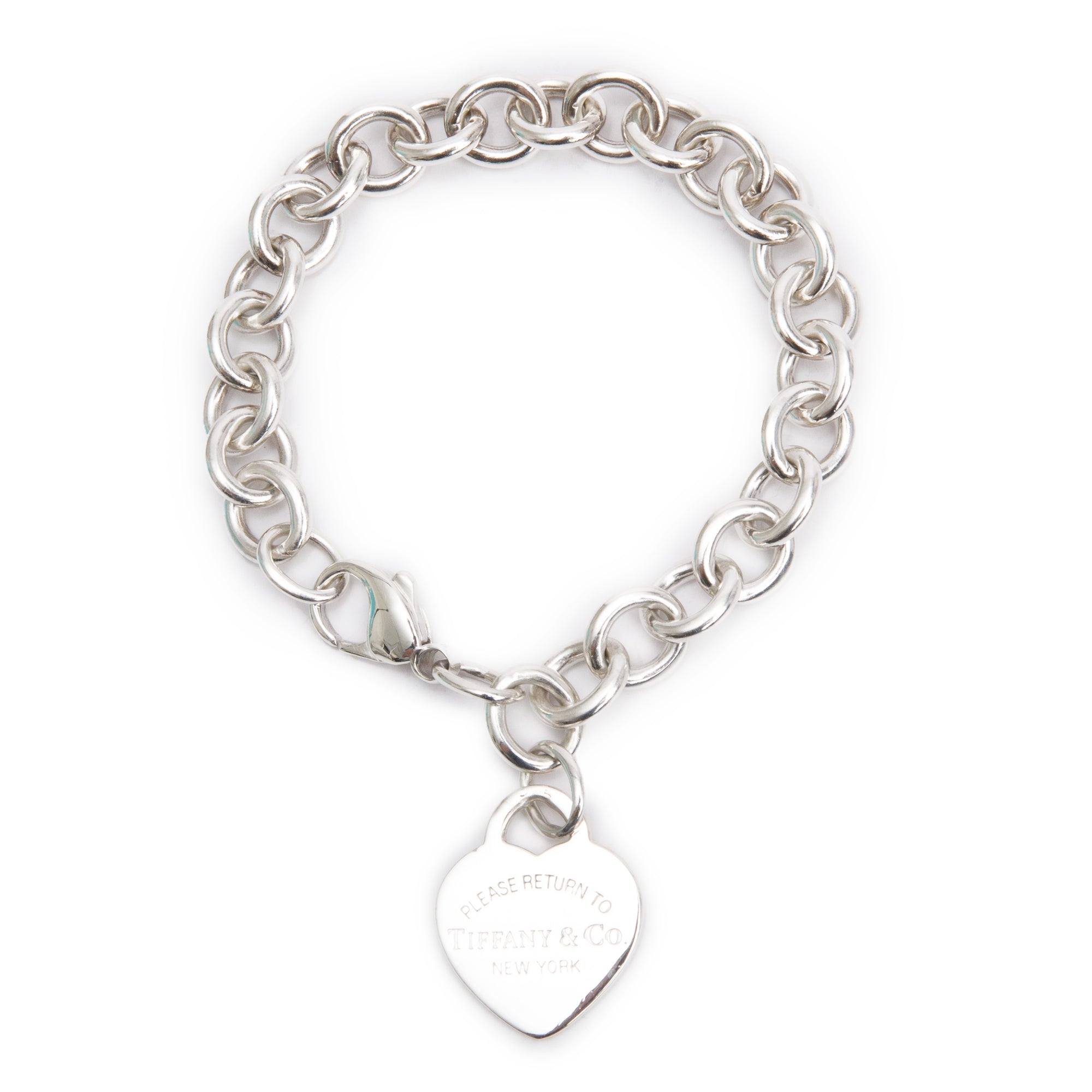 Tiffany & Co. Sterling Silver Return to Tiffany Heart Tag Charm Bracelet