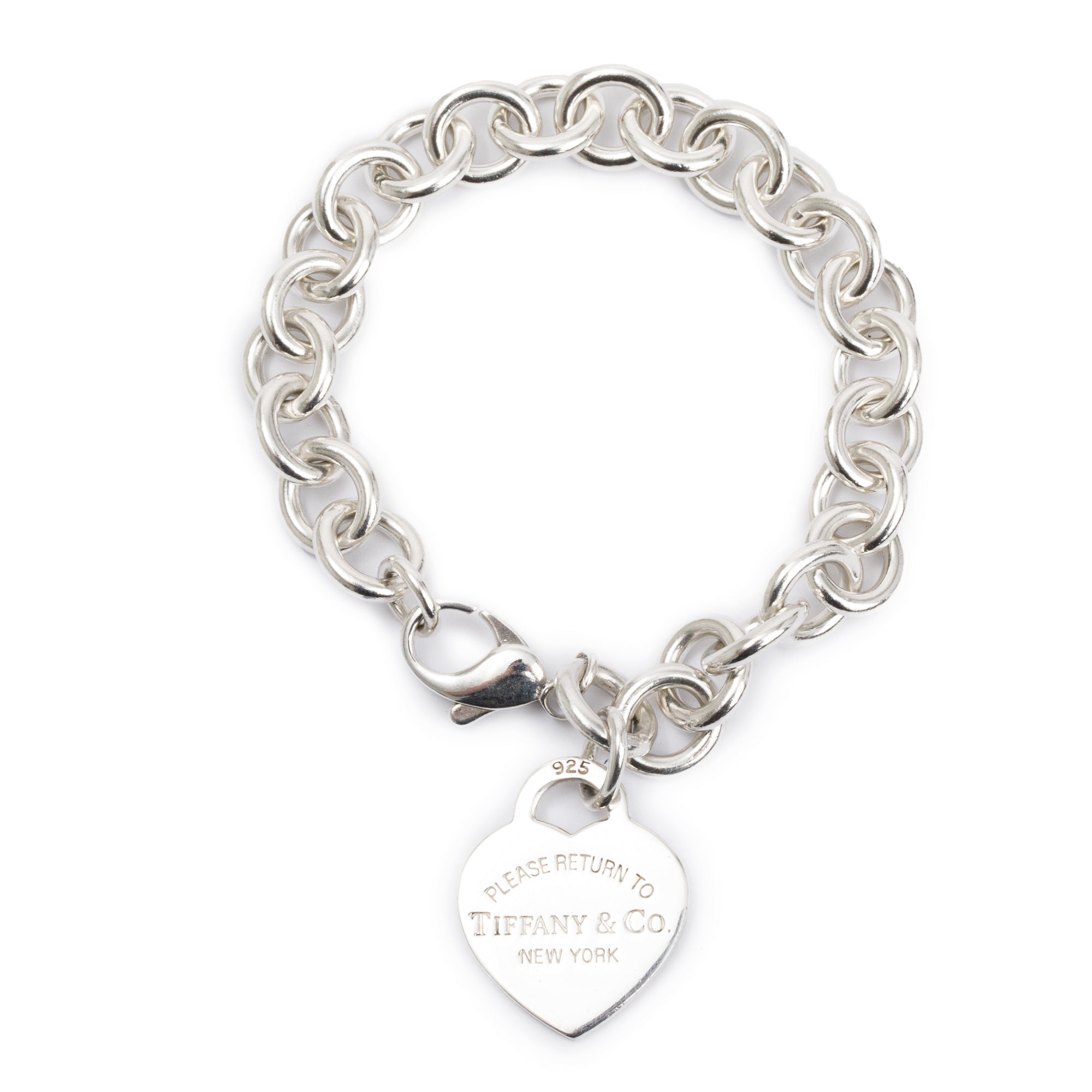 Tiffany & Co. Sterling Silver Return to Tiffany Heart Tag Charm Bracelet
