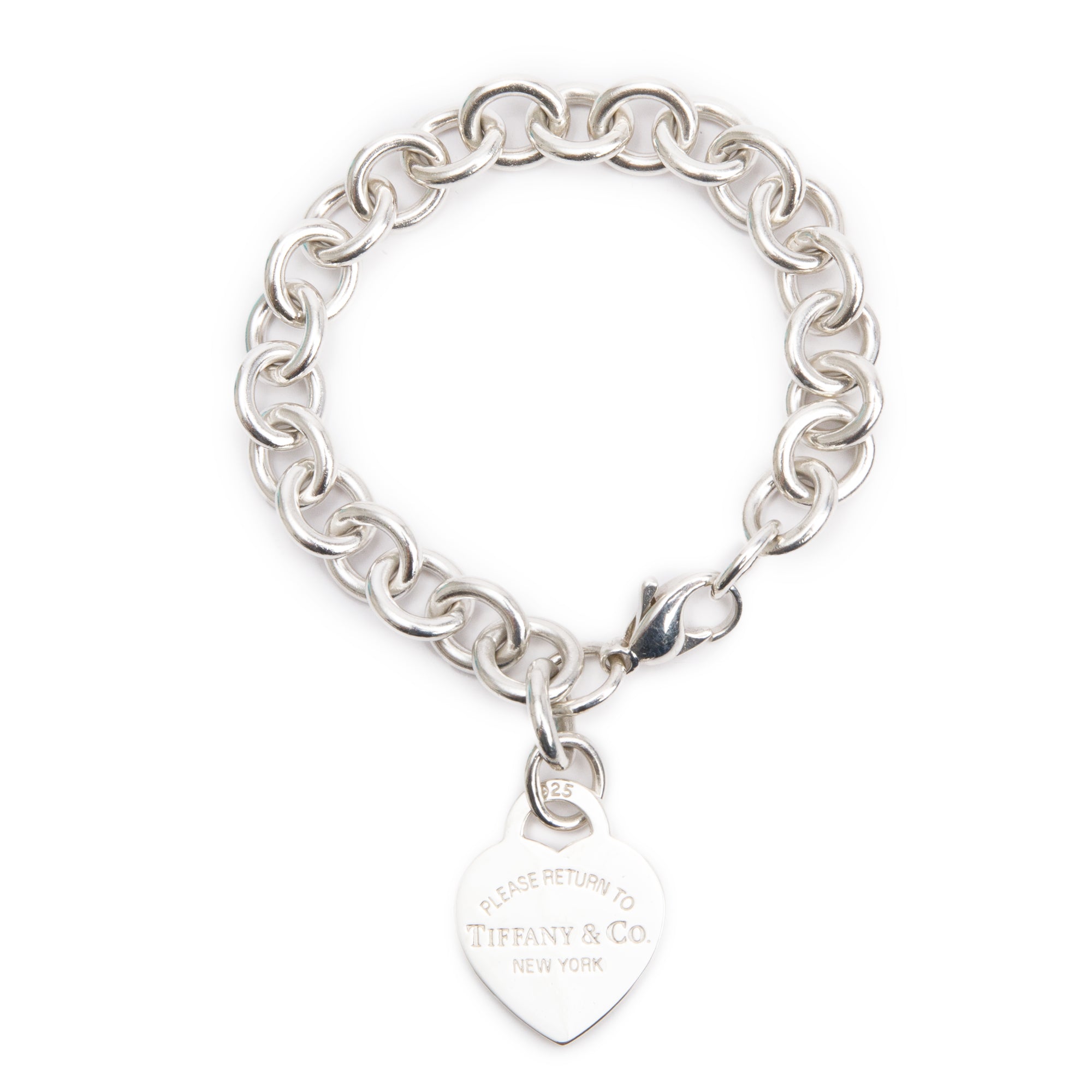 Tiffany & Co. Sterling Silver Return to Tiffany Heart Tag Charm Bracelet