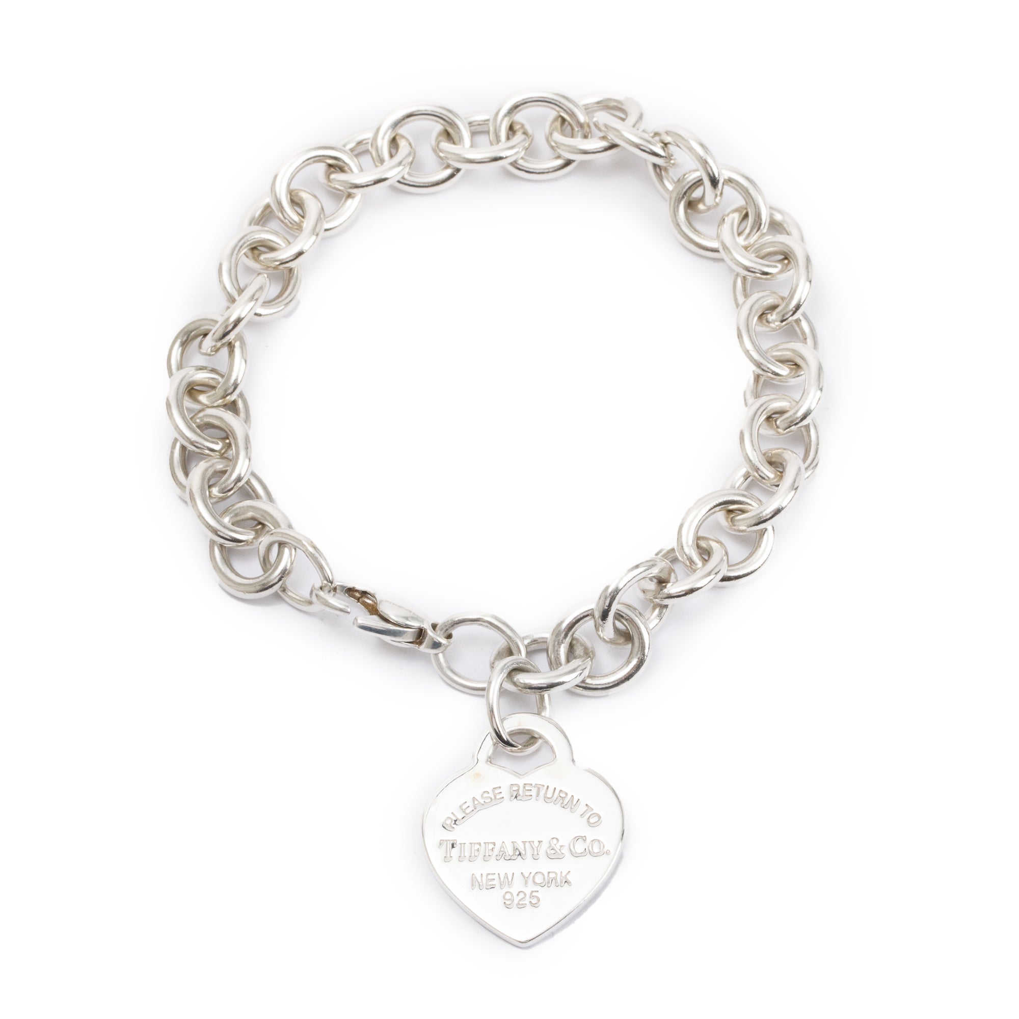 Tiffany & Co. Sterling Silver Return to Tiffany Heart Tag Charm Bracelet