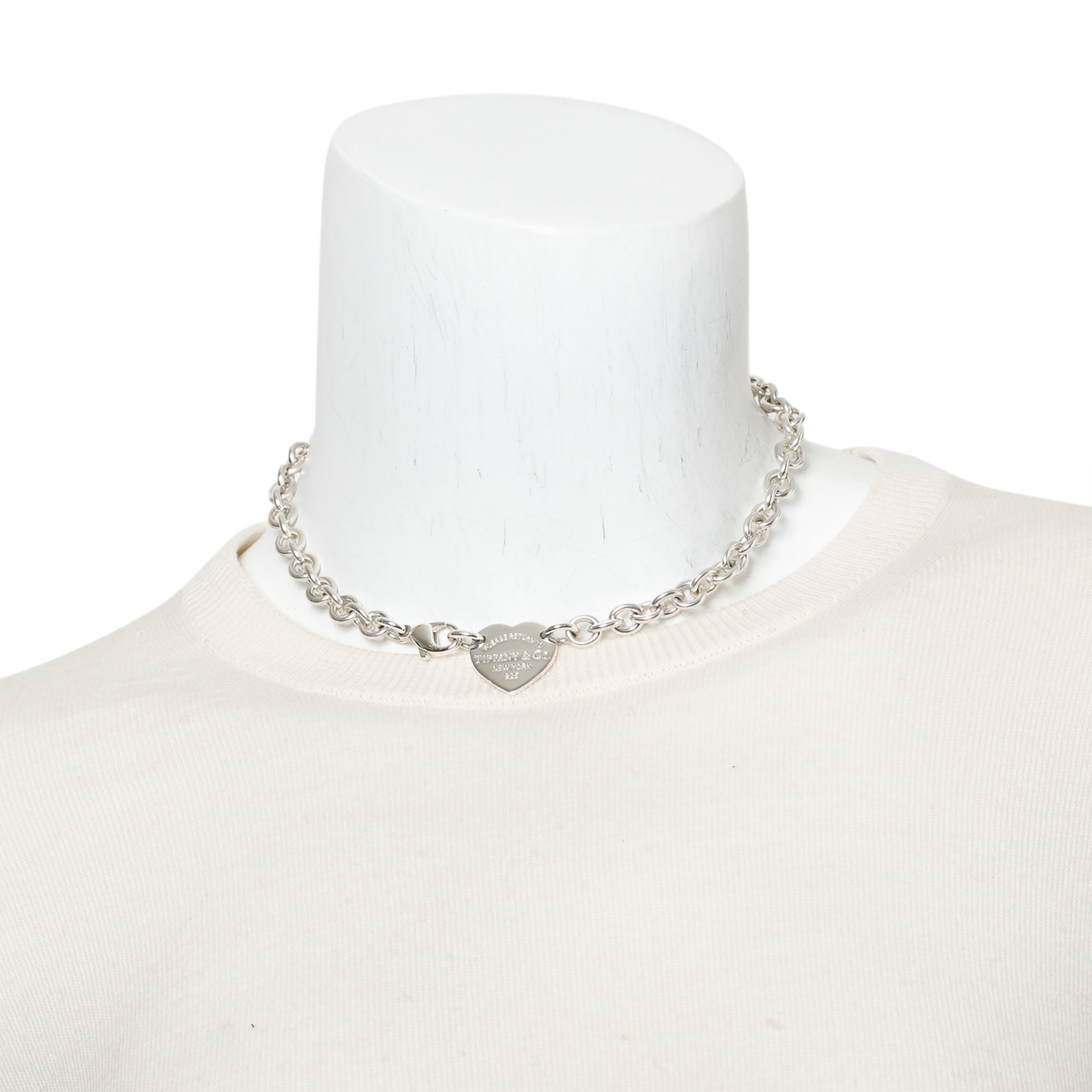Tiffany & Co. Sterling Silver Return to Tiffany Heart Tag Choker 