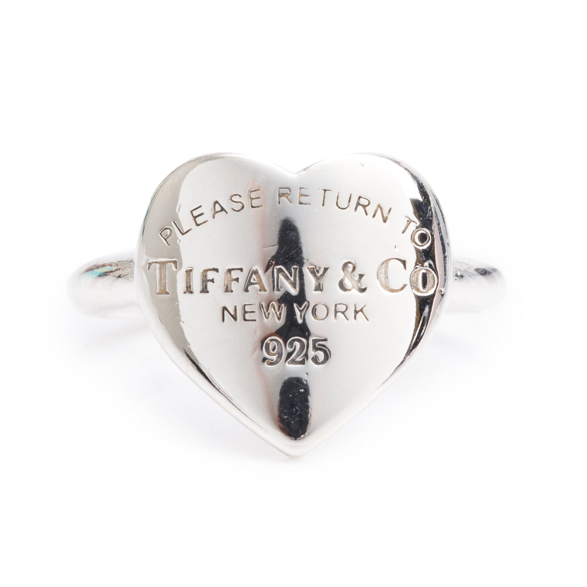 Tiffany & Co. Sterling Silver Return to Tiffany Heart Tag Ring, Size 4