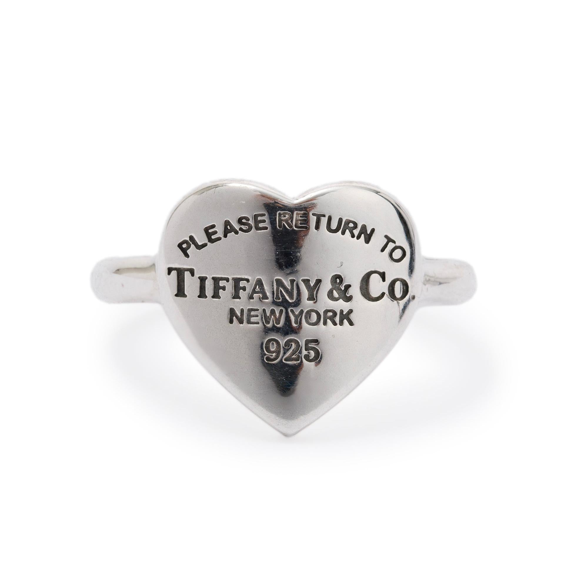 Tiffany & Co. Sterling Silver Return to Tiffany Heart Tag Ring