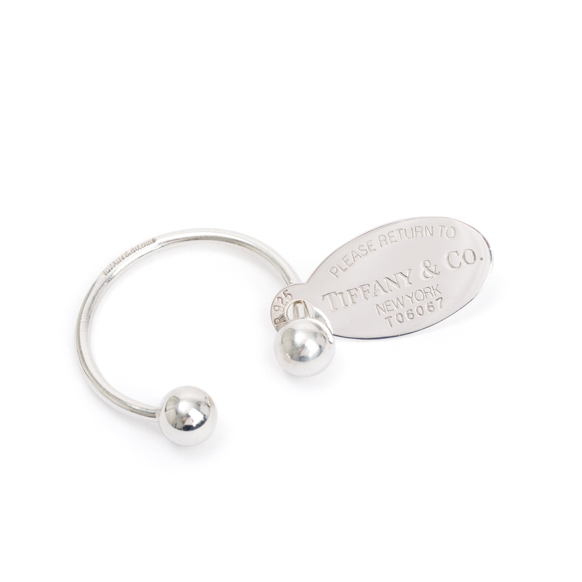 Tiffany & Co. Sterling Silver Return to Tiffany Large Oval Tag Key Ring
