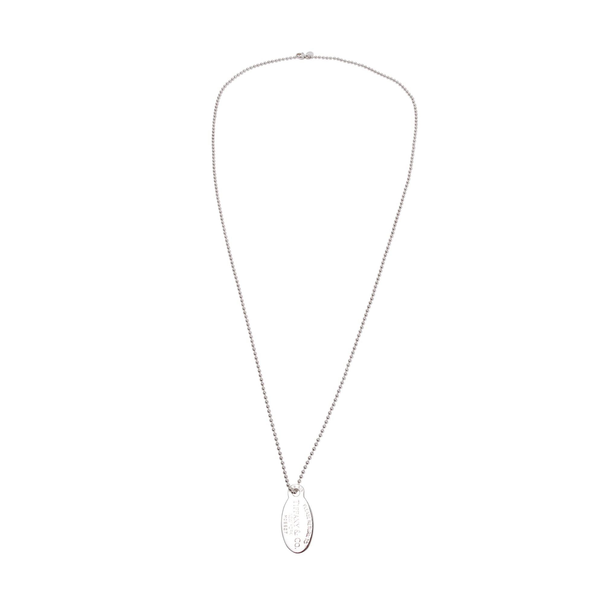 Tiffany & Co. Sterling Silver Return to Tiffany Large Oval Tag Pendant Necklace