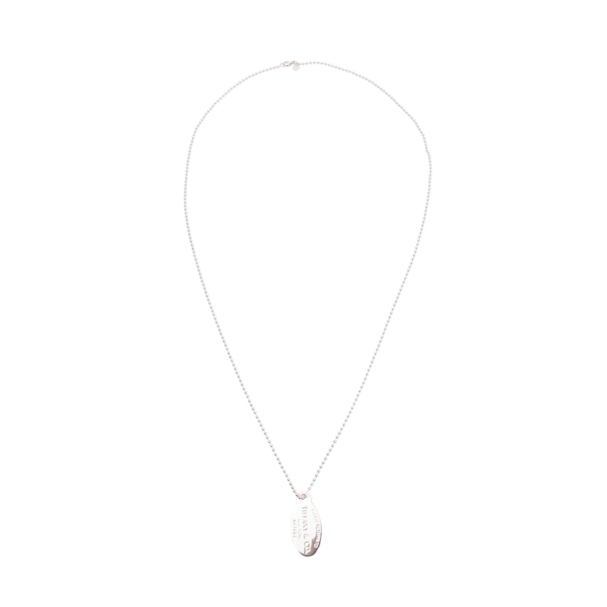 Tiffany & Co. Sterling Silver Return to Tiffany Large Oval Tag Pendant Necklace