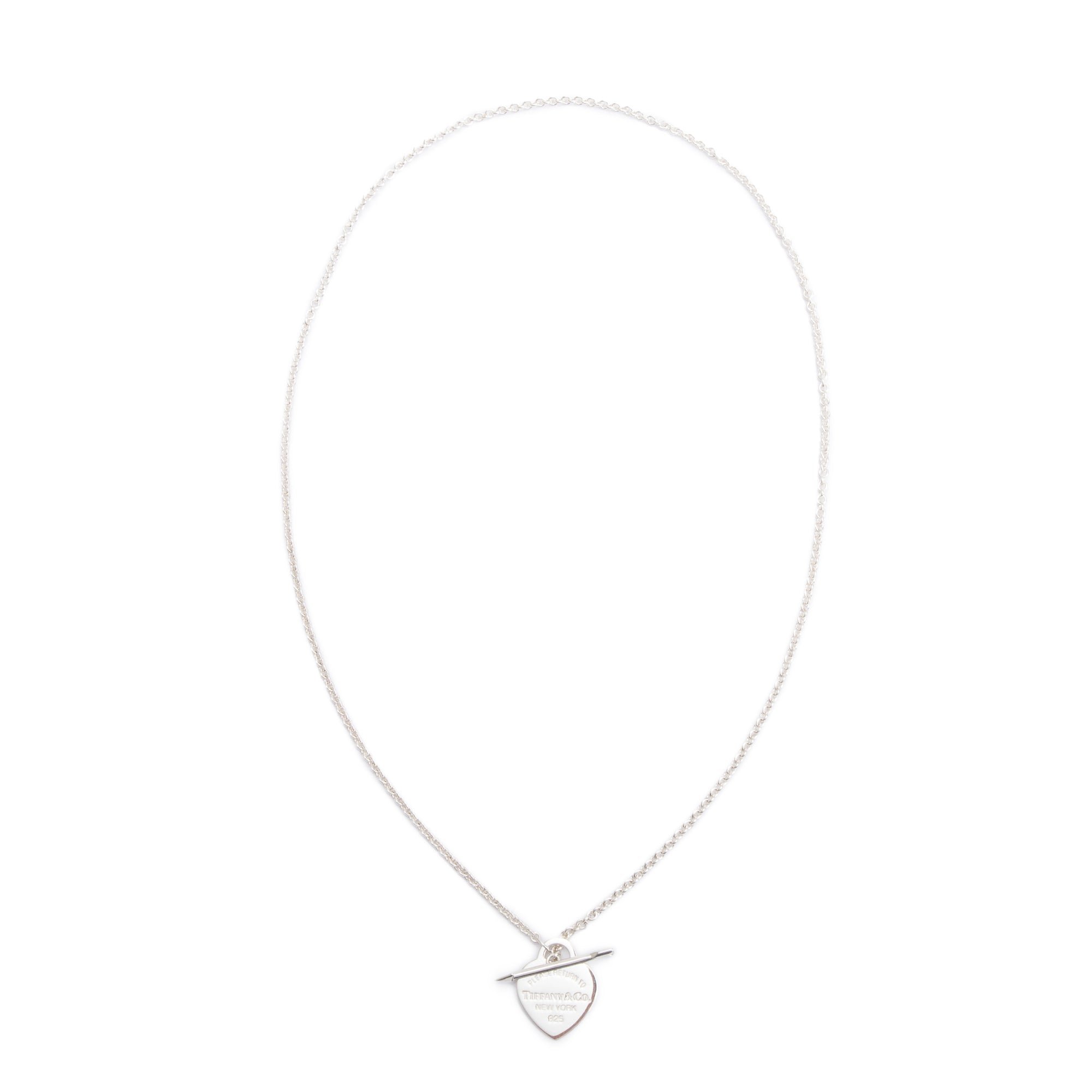 Tiffany & Co. Sterling Silver Return to Tiffany Lovestruck Small Heart Tag Pendant Necklace