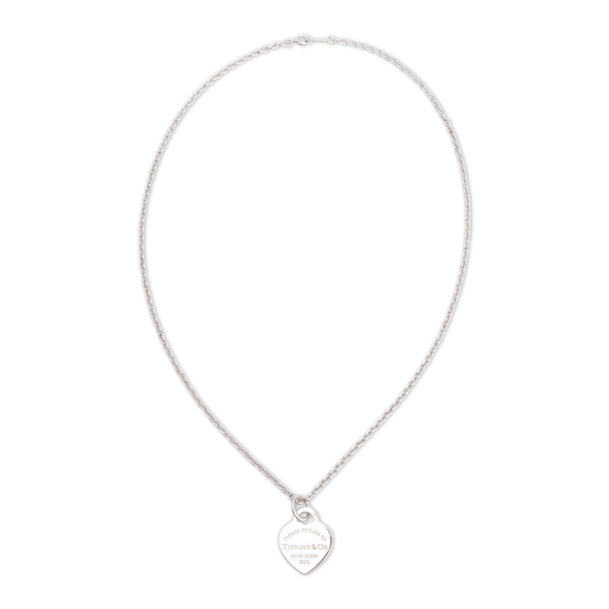 Tiffany & Co. Sterling Silver Return to Tiffany Medium Heart Tag Pendant Necklace