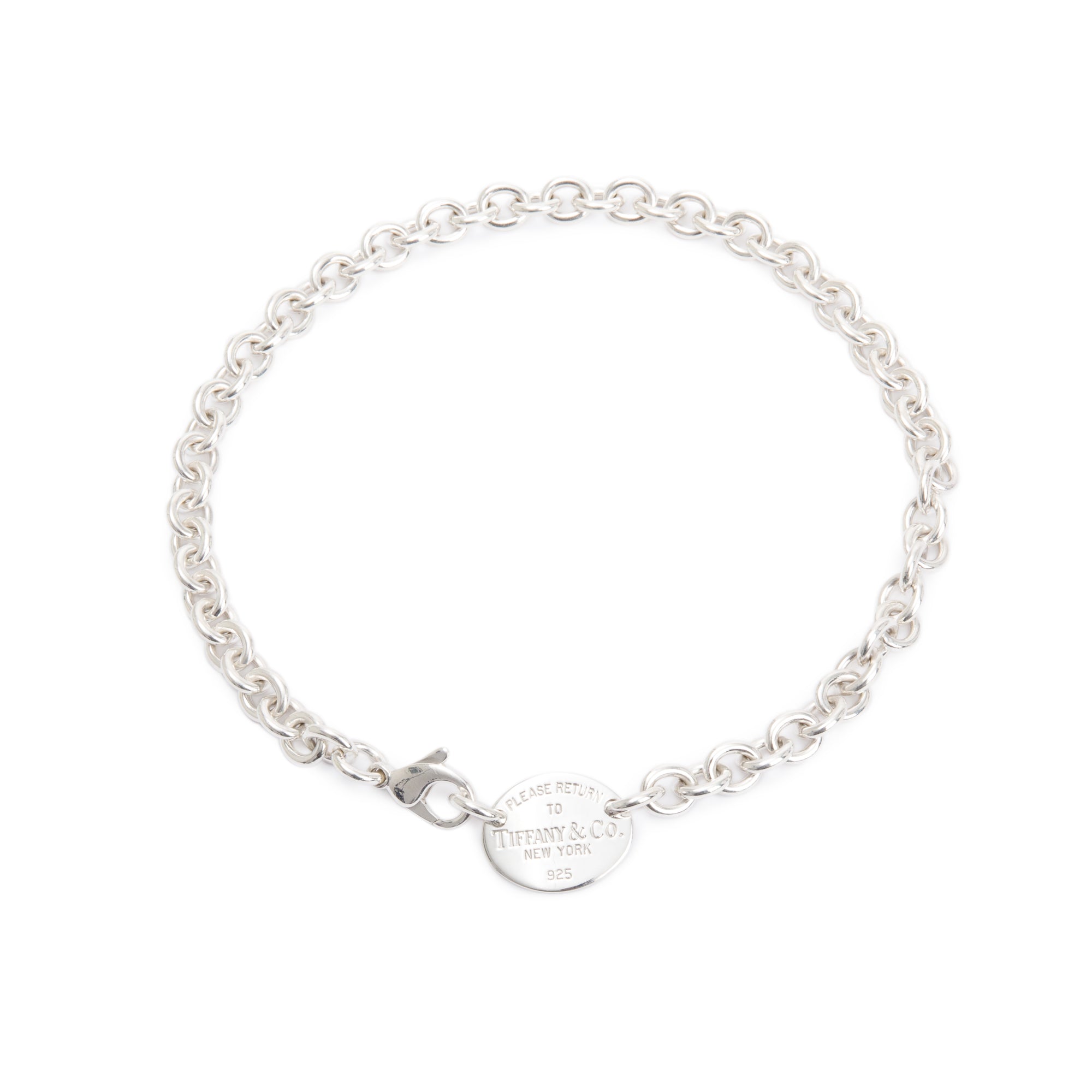 Tiffany & Co. Sterling Silver Return to Tiffany Oval Tag Choker w/ Box