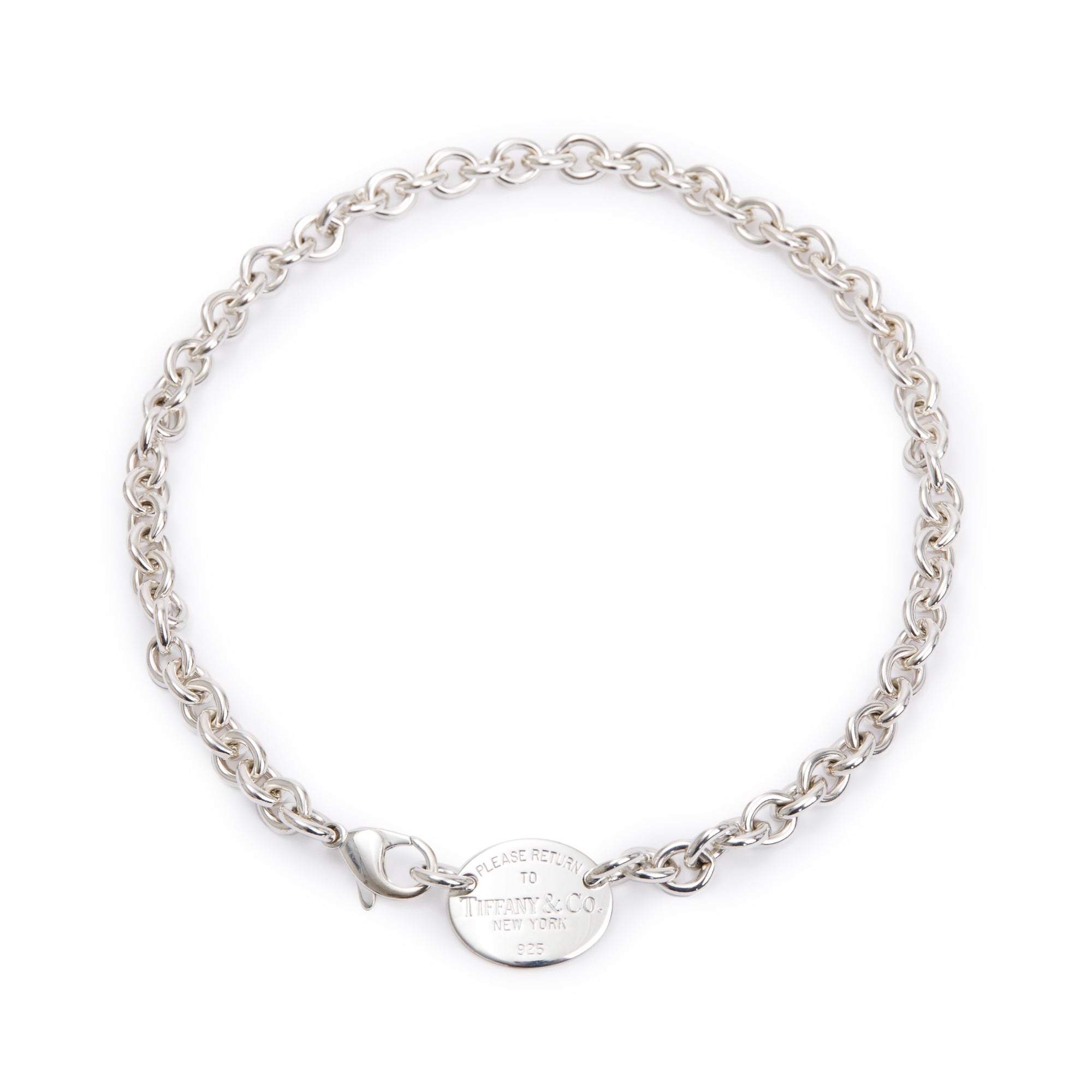 Tiffany & Co. Sterling Silver Return to Tiffany Oval Tag Choker