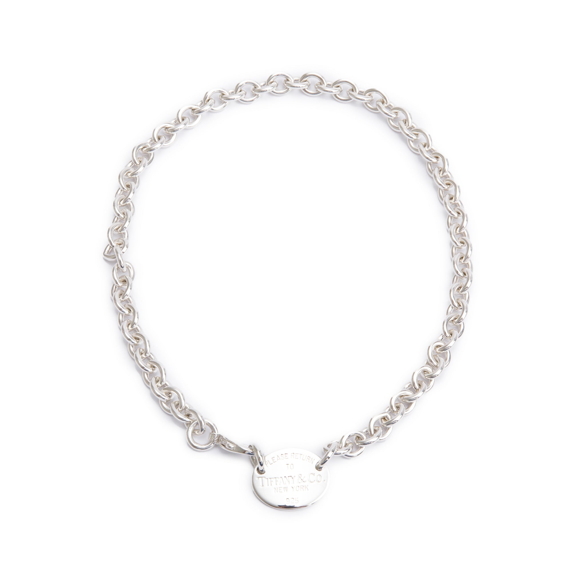 Tiffany & Co. Sterling Silver Return to Tiffany Oval Tag Choker