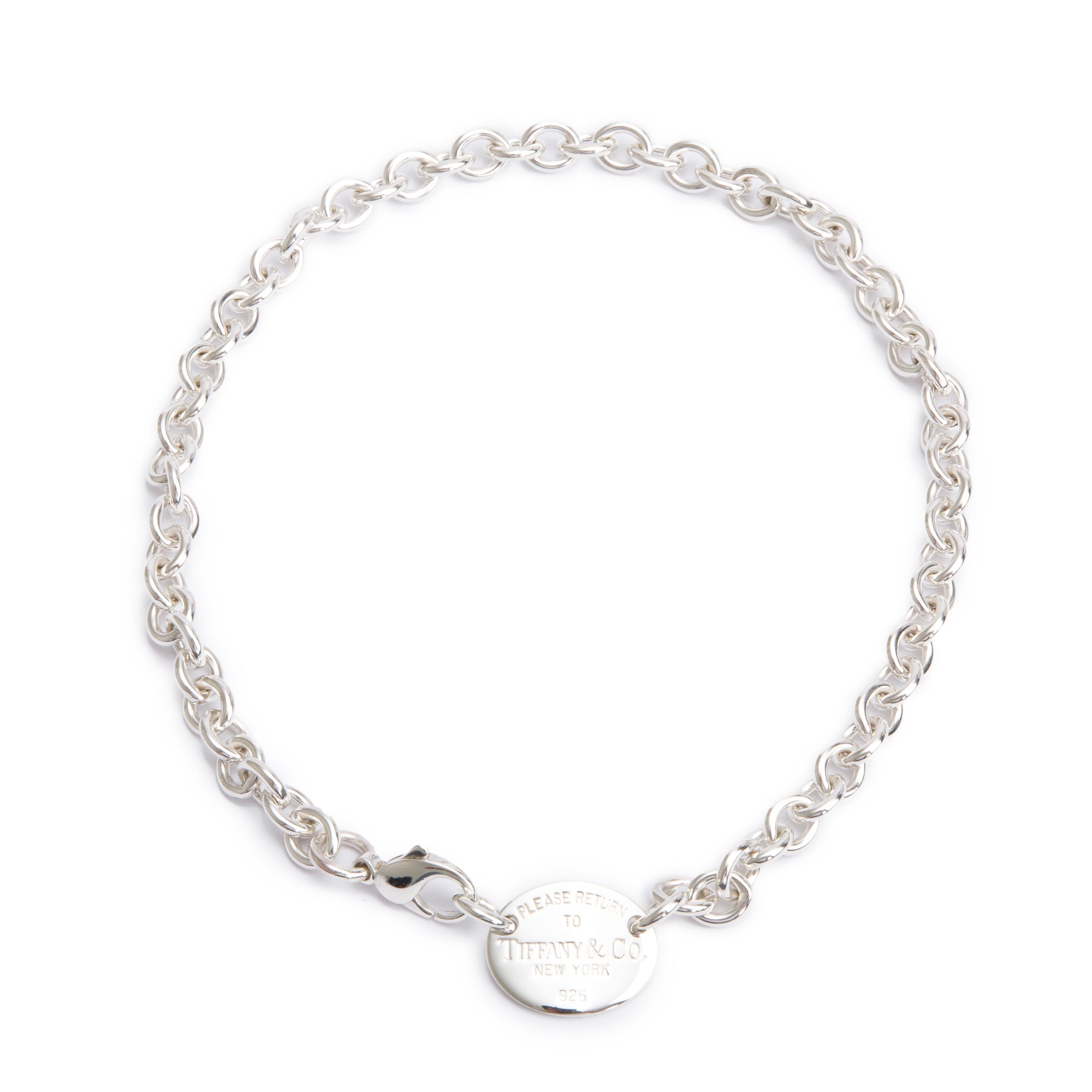 Tiffany & Co. Sterling Silver Return to Tiffany Oval Tag Choker