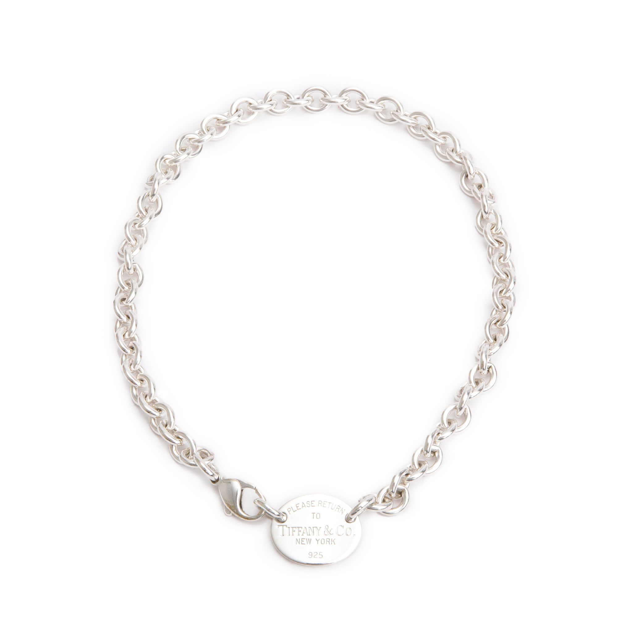 Tiffany & Co. Sterling Silver Return to Tiffany Oval Tag Choker