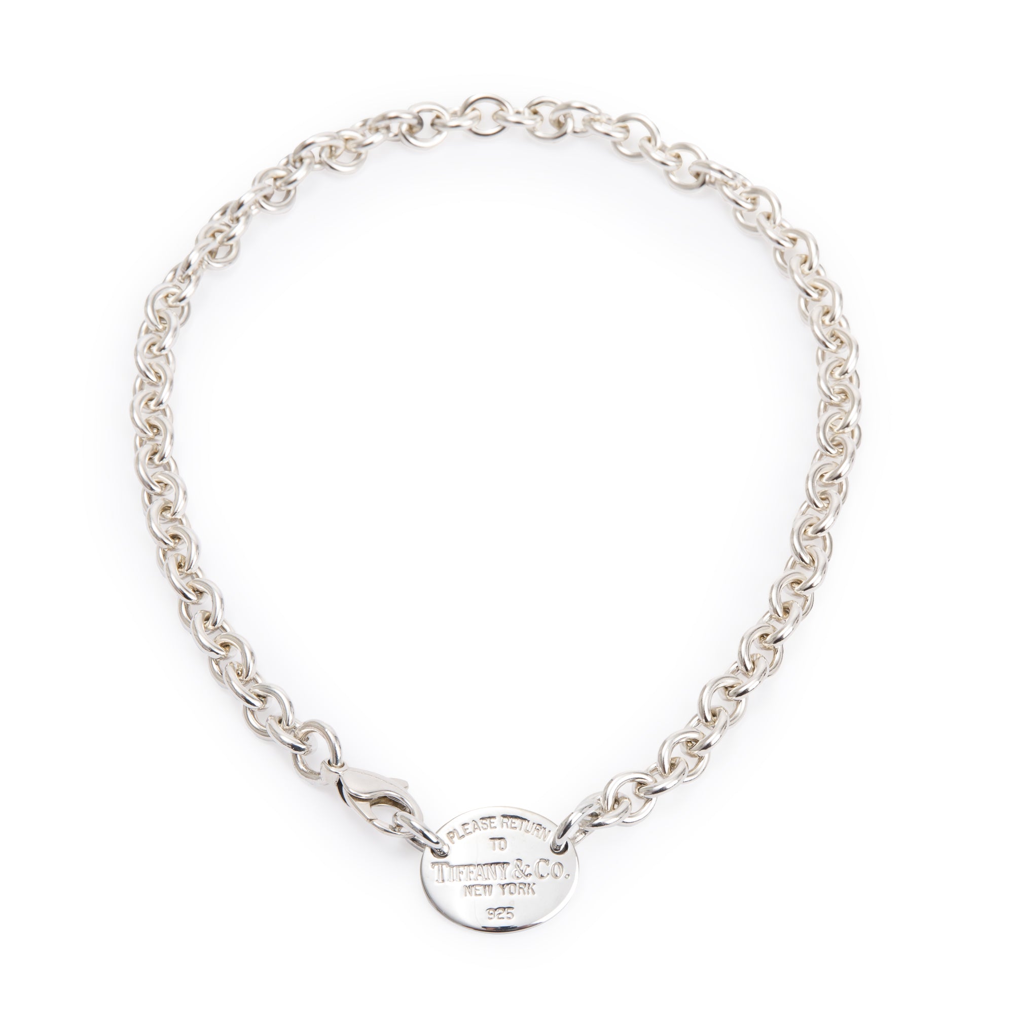 Tiffany & Co. Sterling Silver Return to Tiffany Oval Tag Choker