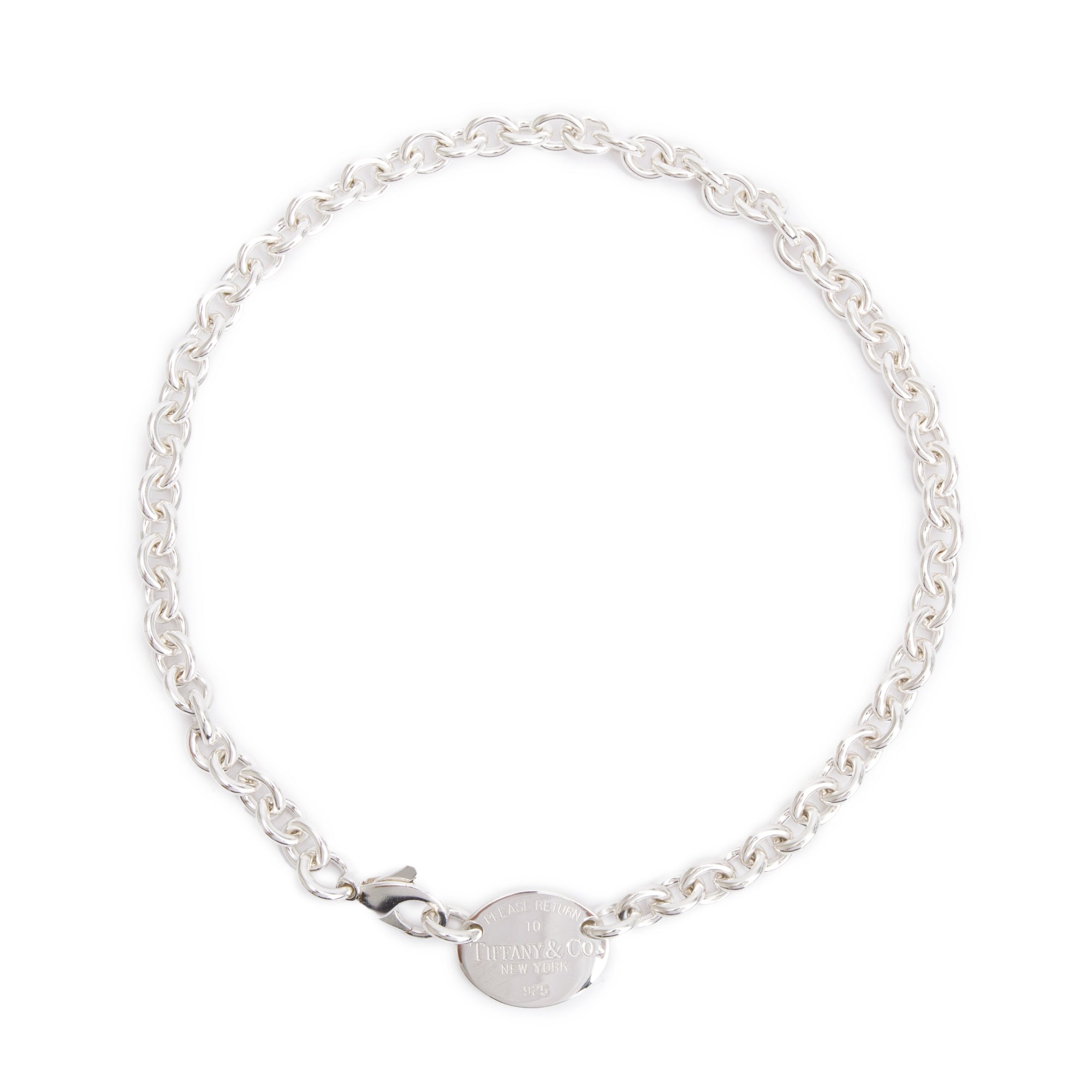 Tiffany & Co. Sterling Silver Return to Tiffany Oval Tag Choker