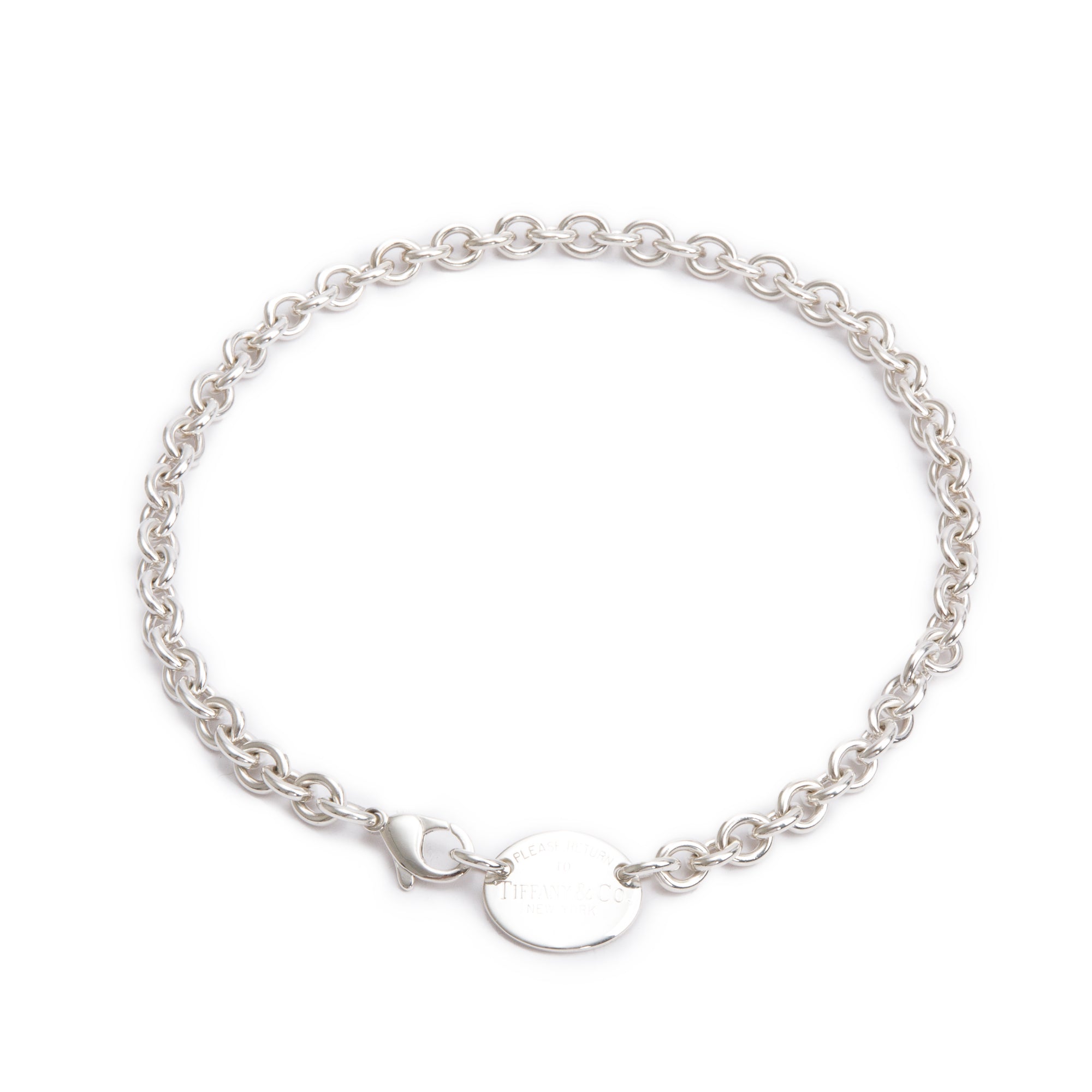 Tiffany & Co. Sterling Silver Return to Tiffany Oval Tag Choker