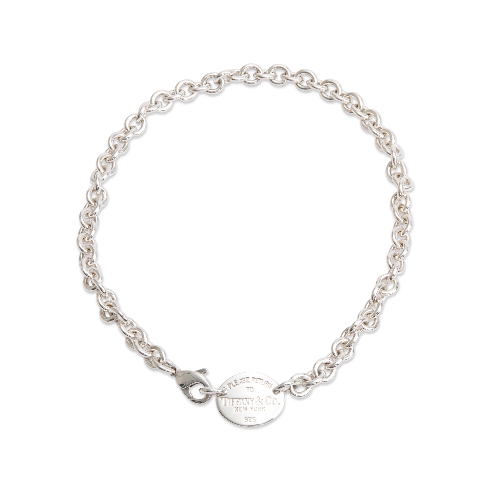 Tiffany & Co. Sterling Silver Return to Tiffany Oval Tag Choker
