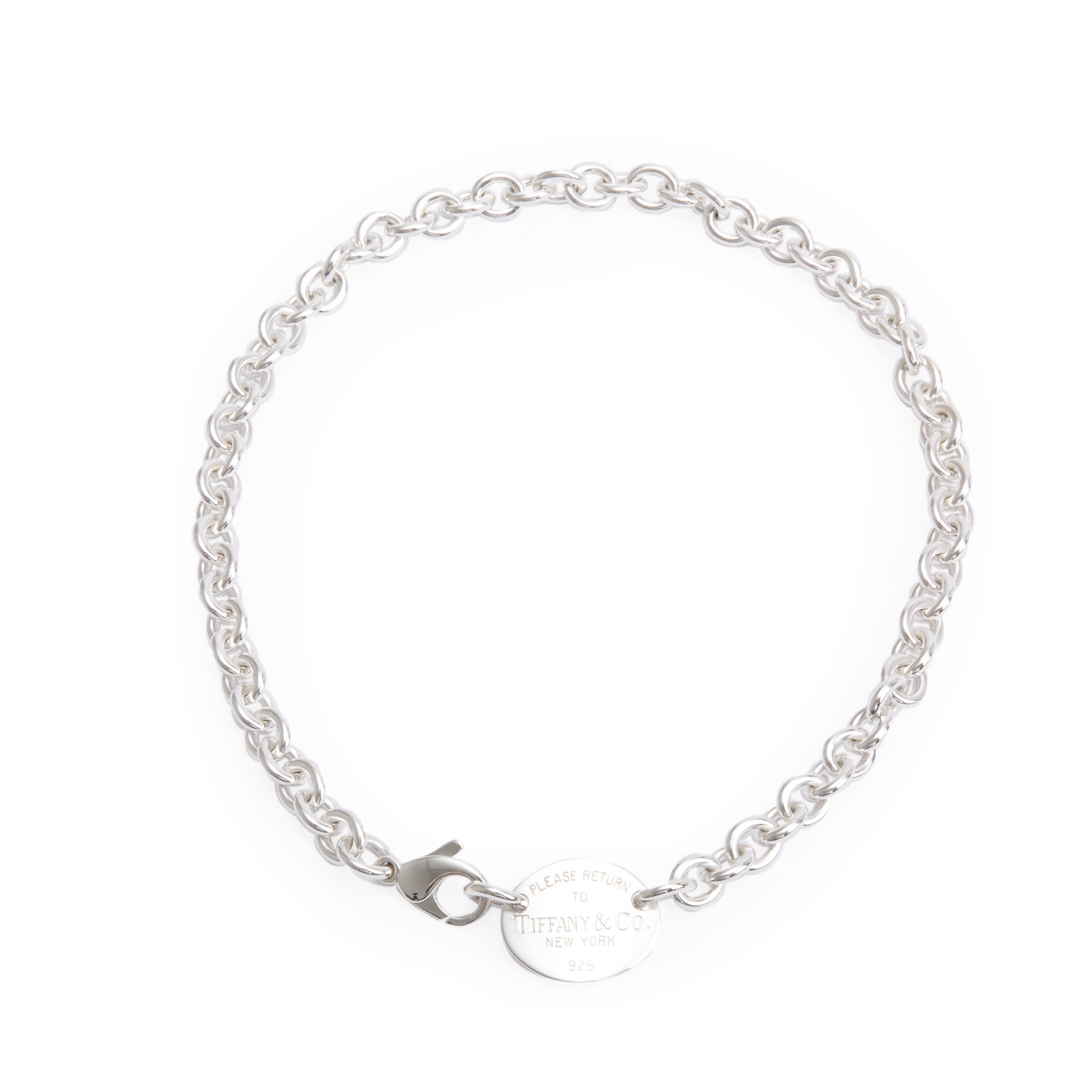 Tiffany & Co. Sterling Silver Return to Tiffany Oval Tag Choker