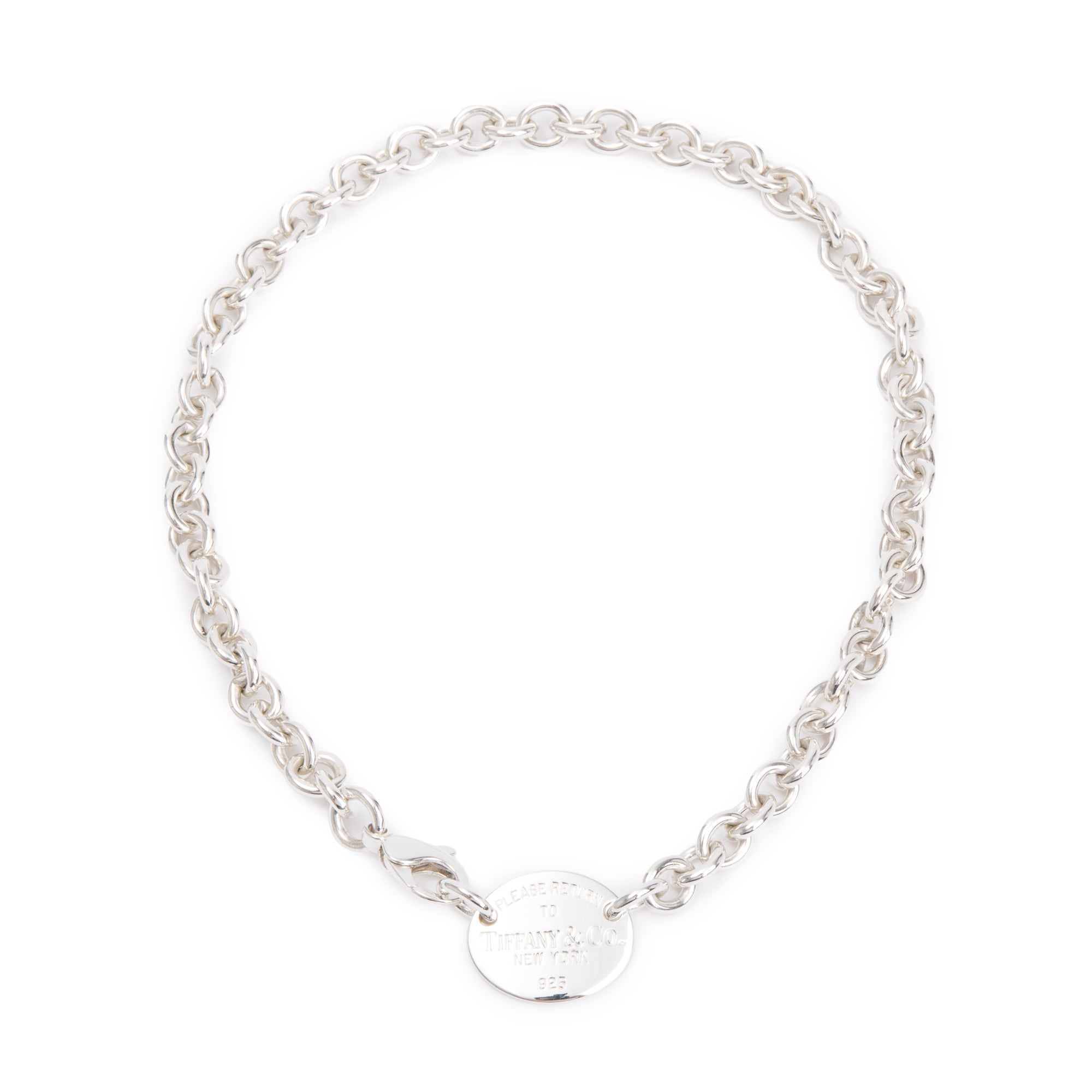 Tiffany & Co. Sterling Silver Return to Tiffany Oval Tag Choker