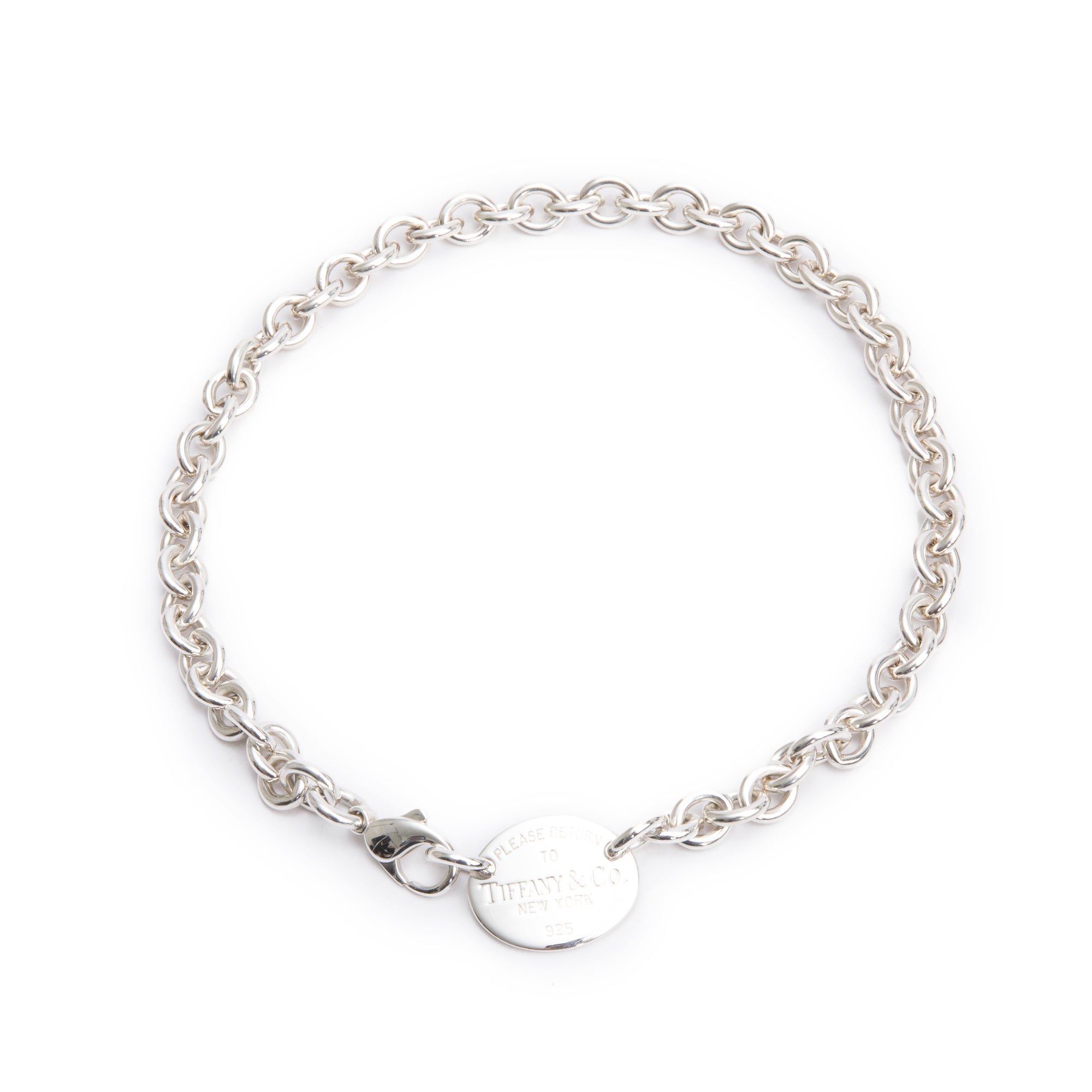 Tiffany & Co. Sterling Silver Return to Tiffany Oval Tag Choker
