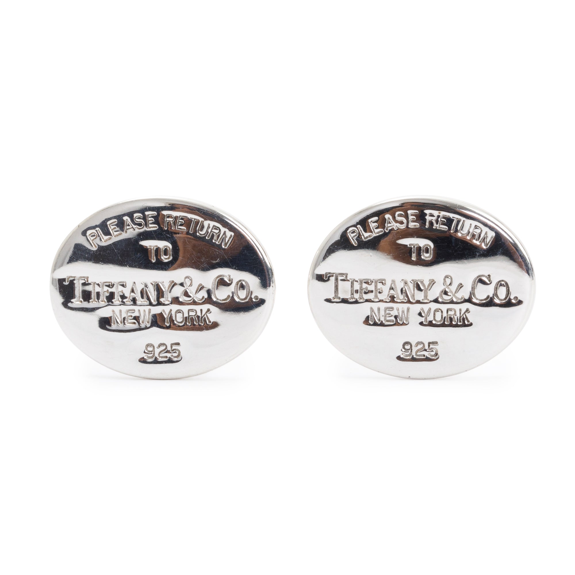 Tiffany & Co. Sterling Silver Return to Tiffany Oval Tag Cufflinks