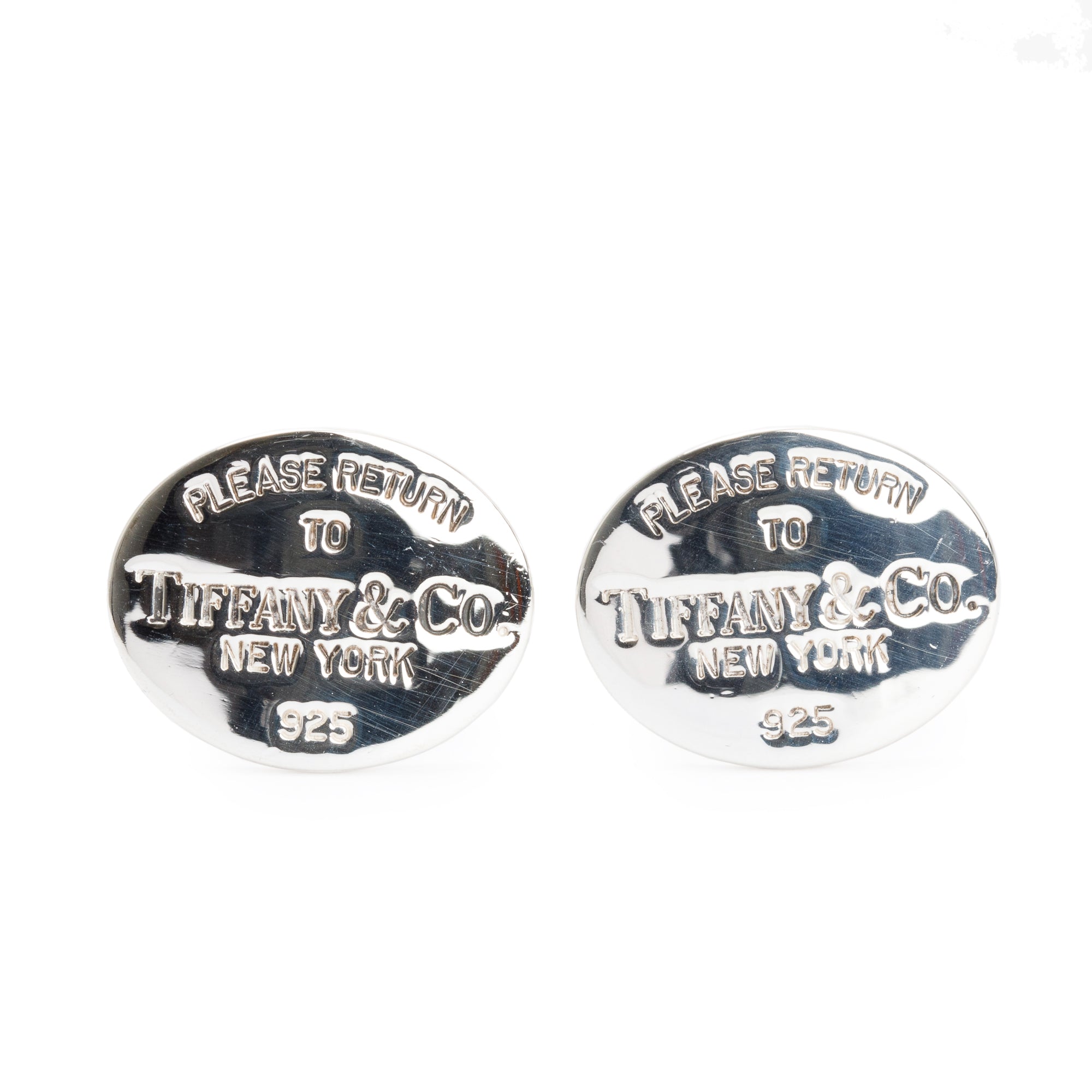 Tiffany & Co. Sterling Silver Return to Tiffany Oval Tag Cufflinks