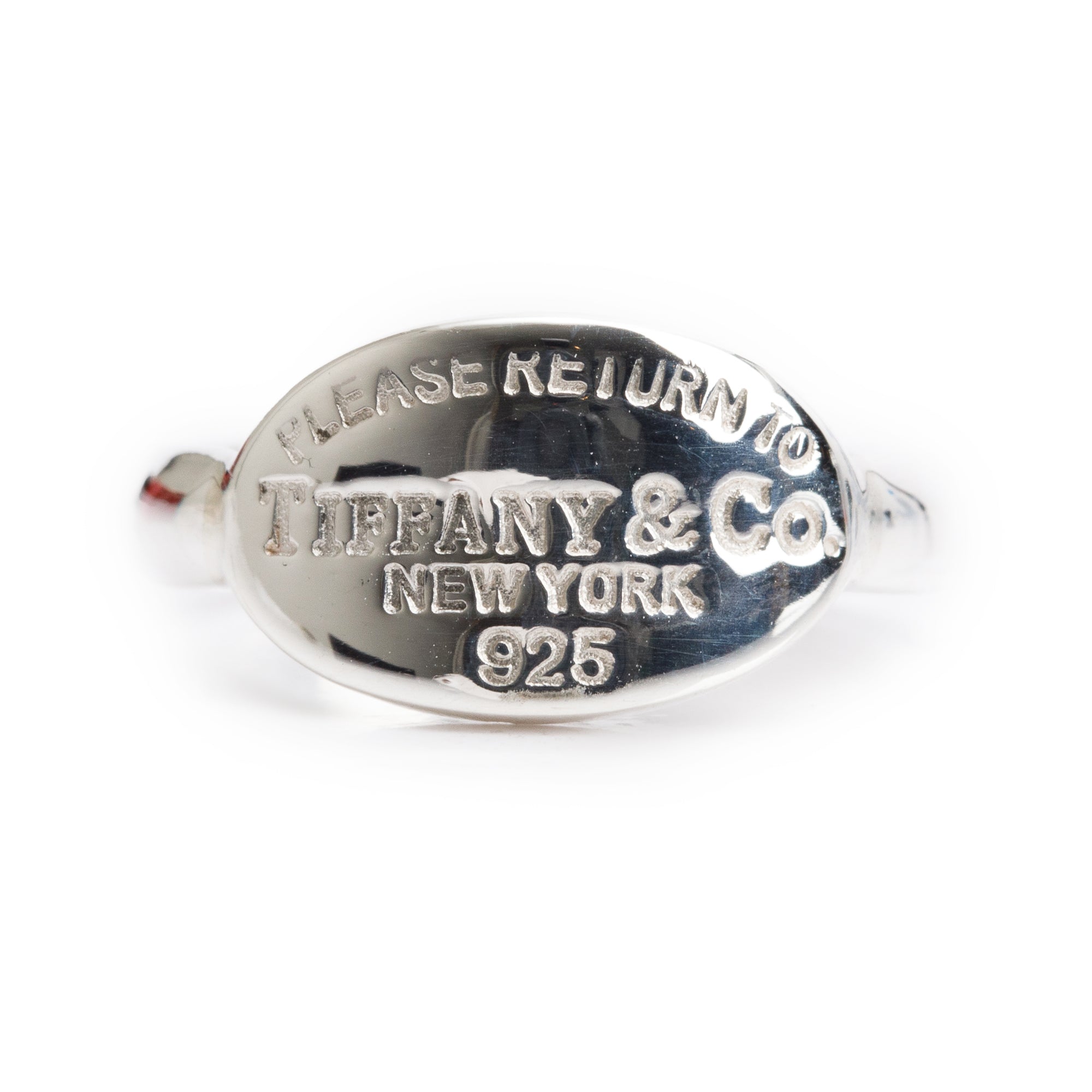 Tiffany & Co. Sterling Silver Return to Tiffany Oval Tag Ring, Size 7