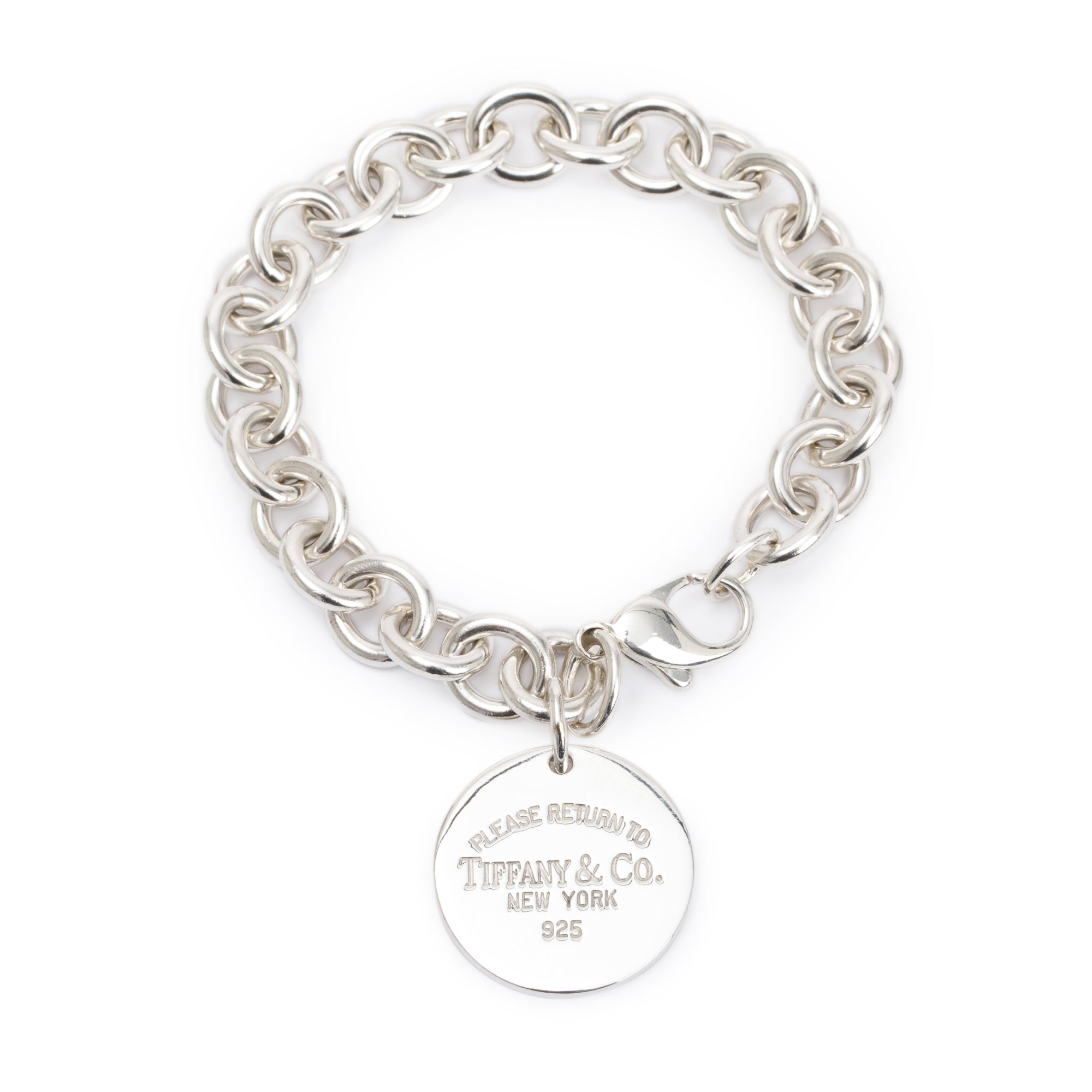 Tiffany & Co. Sterling Silver Return to Tiffany Round Tag Charm Bracelet