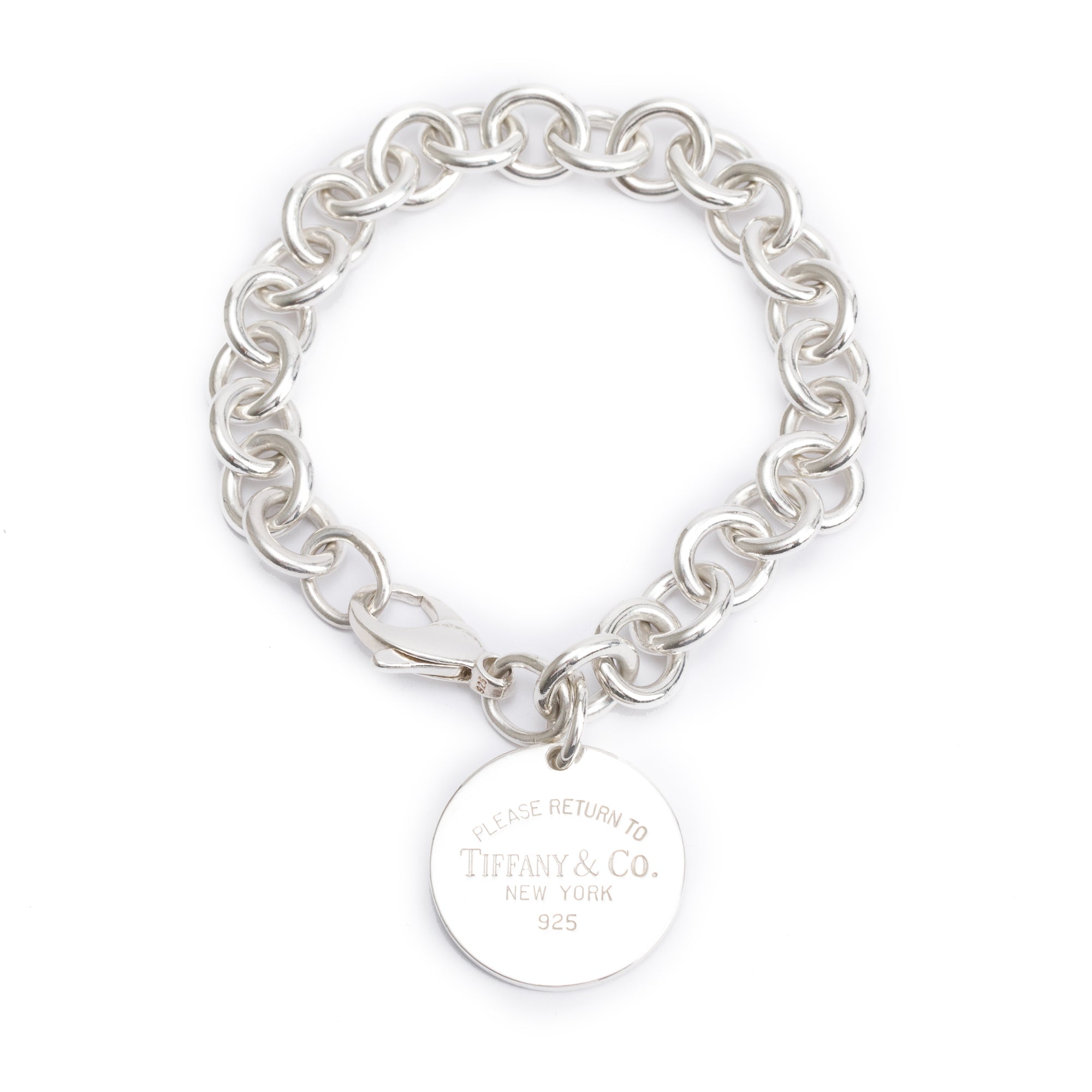 Tiffany & Co. Sterling Silver Return to Tiffany Round Tag Charm Bracelet