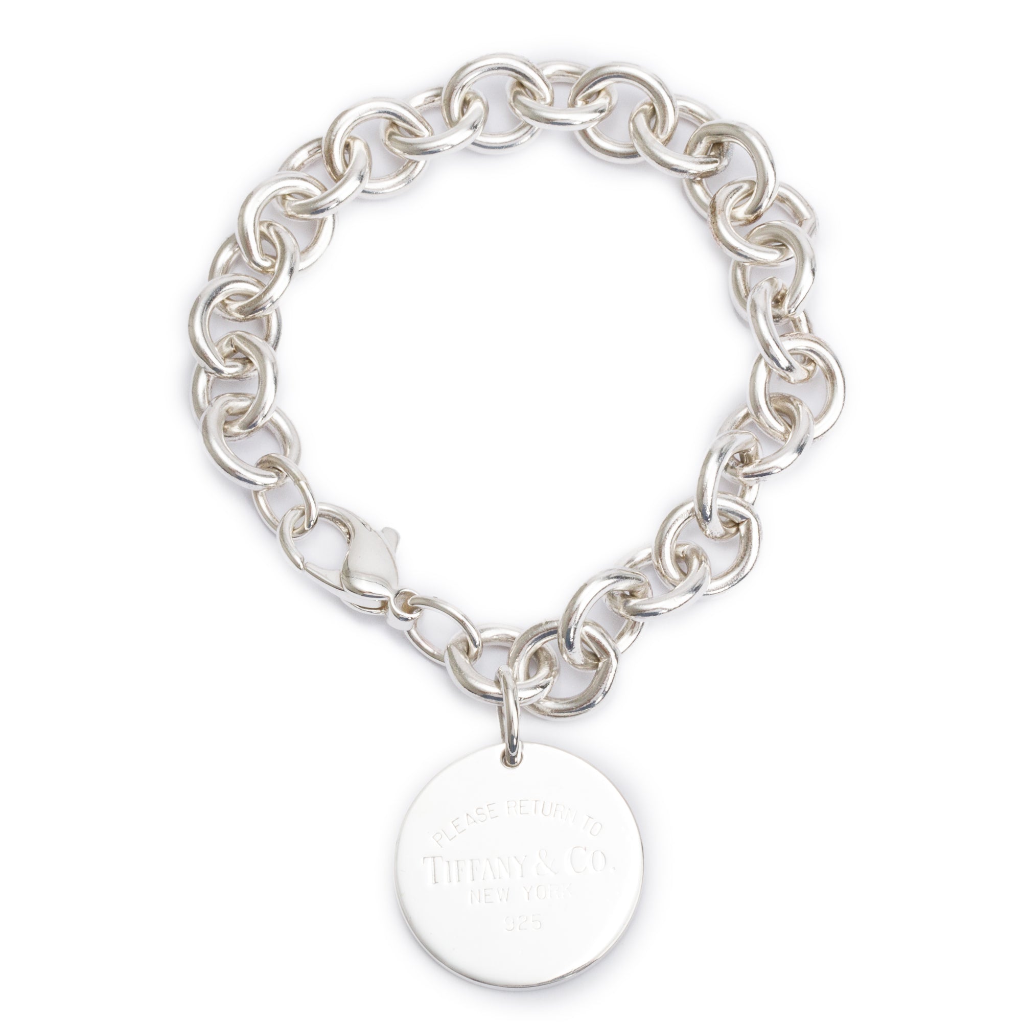 Tiffany & Co. Sterling Silver Return to Tiffany Round Tag Charm Bracelet