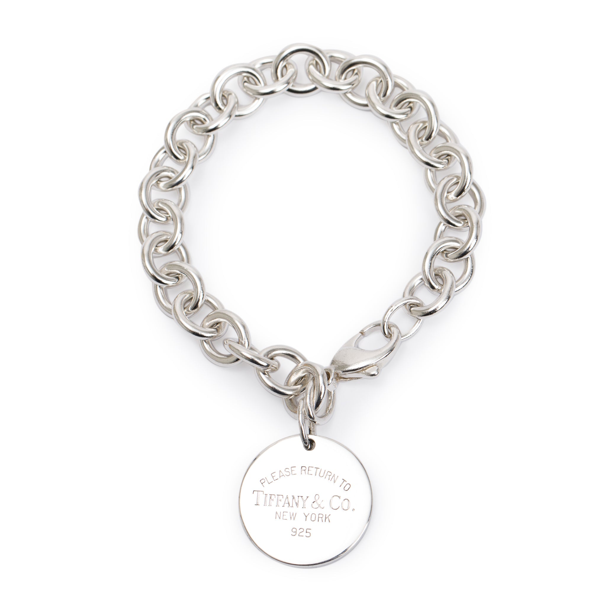 Tiffany & Co. Sterling Silver Return to Tiffany Round Tag Charm Bracelet
