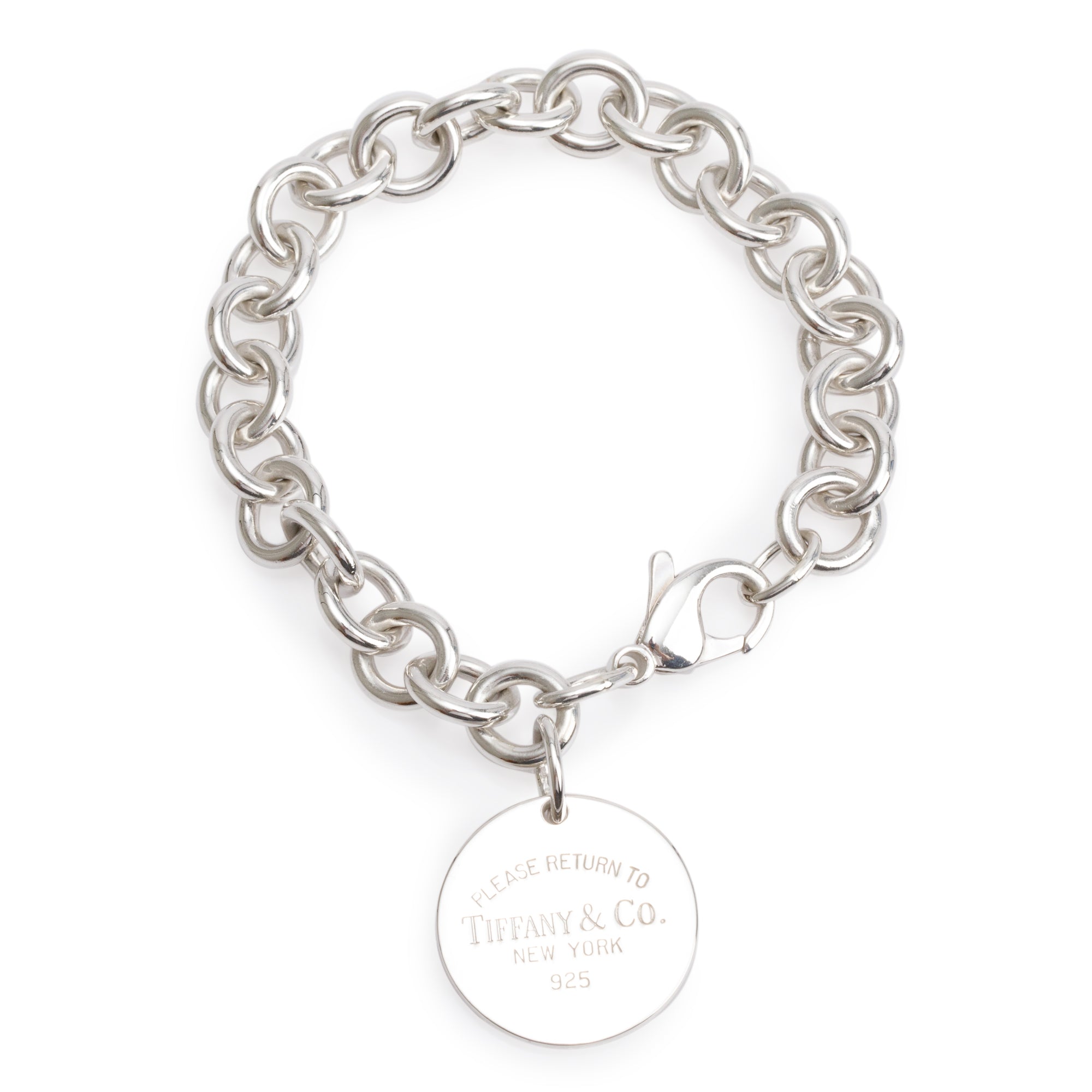 Tiffany & Co. Sterling Silver Return to Tiffany Round Tag Charm Bracelet