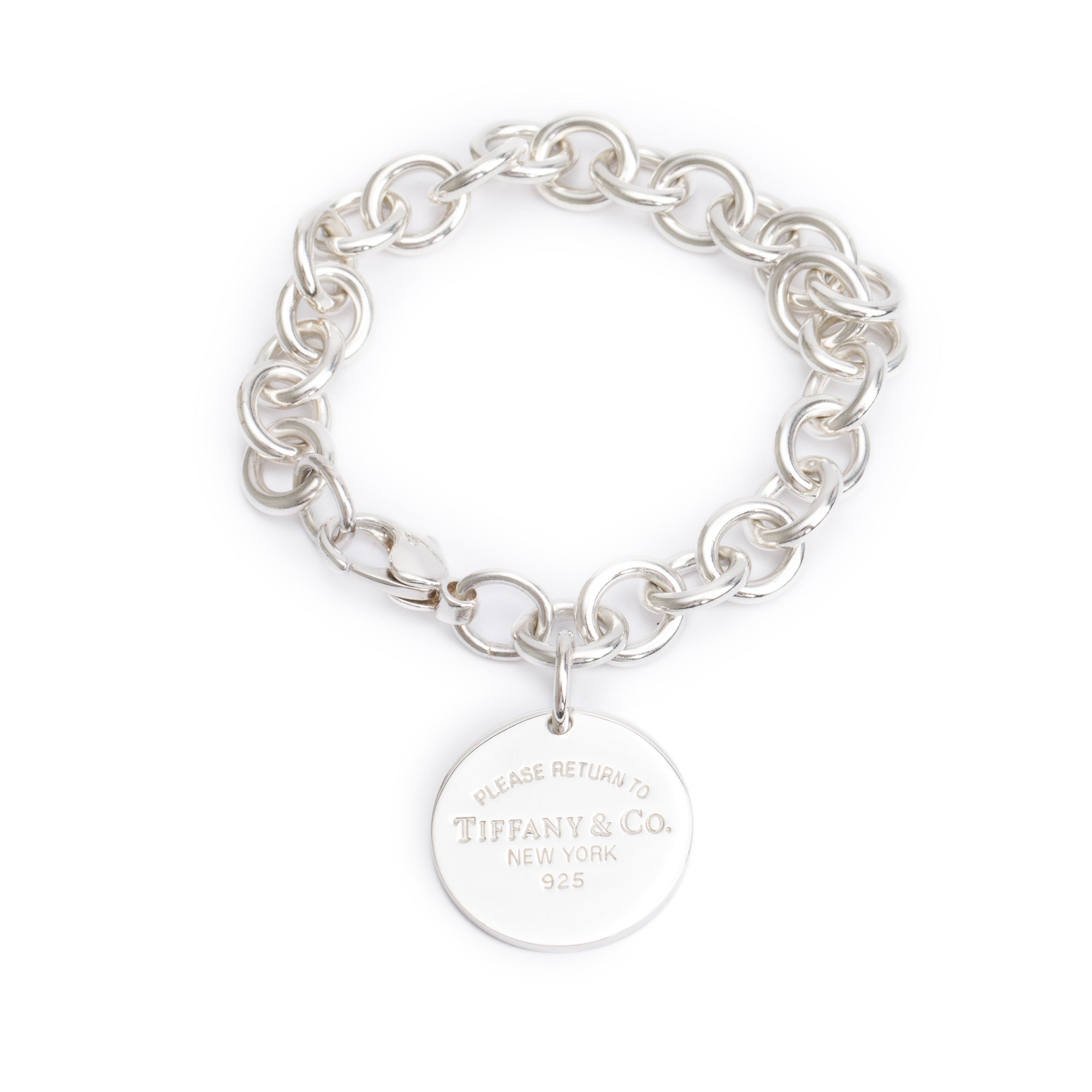 Tiffany & Co. Sterling Silver Return to Tiffany Round Tag Charm Bracelet