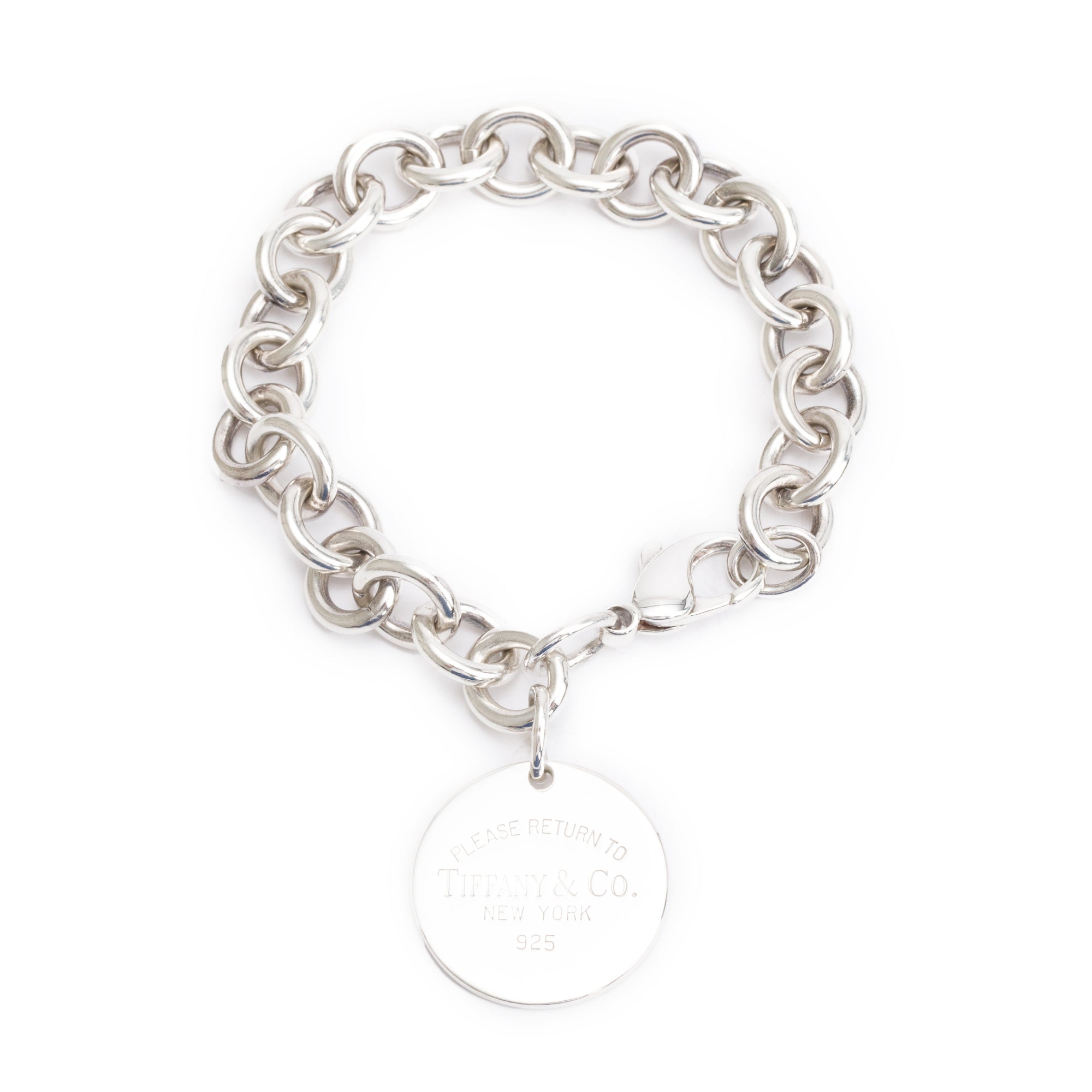 Tiffany & Co. Sterling Silver Return to Tiffany Round Tag Charm Bracelet