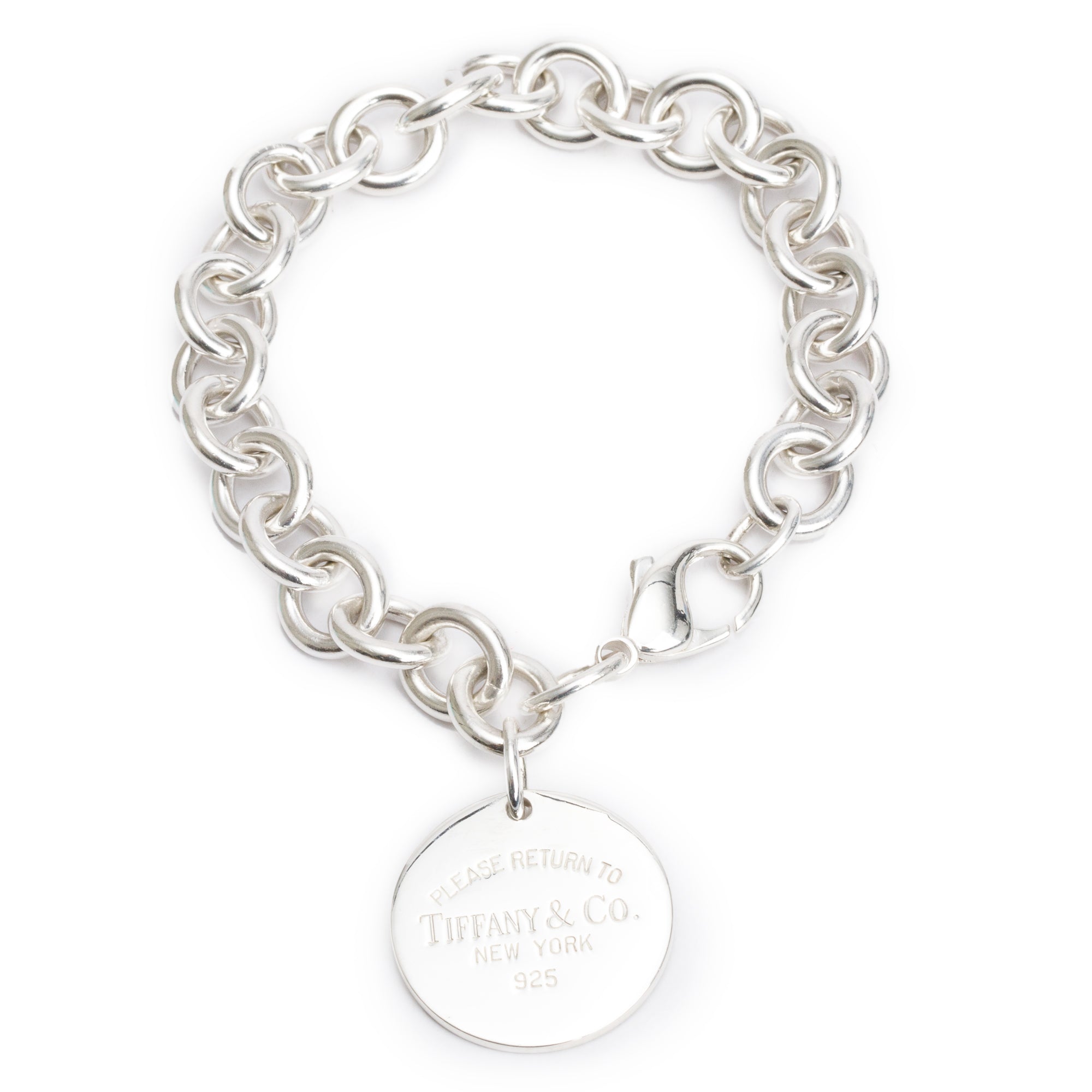 Tiffany & Co. Sterling Silver Return to Tiffany Round Tag Charm Bracelet